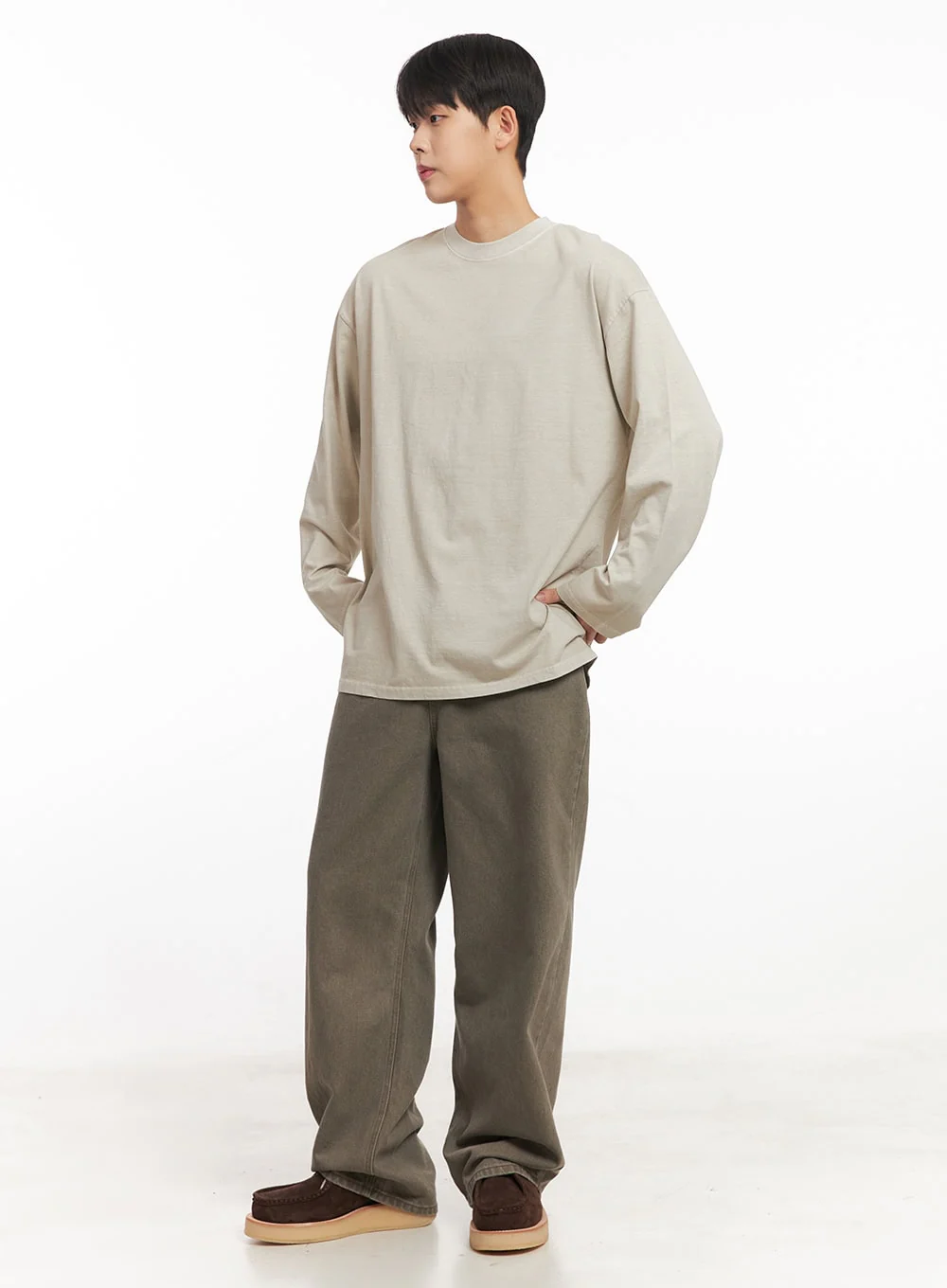 Men's Cotton Washed Wide-Leg Pants IM527 - Image 12