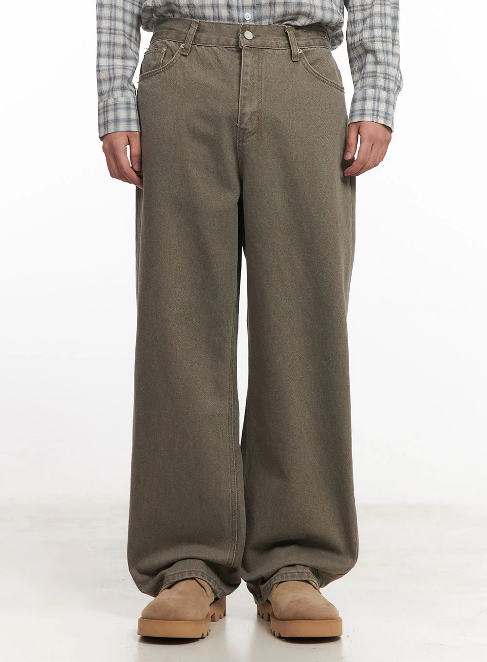 Men's Cotton Washed Wide-Leg Pants IM527 - Image 2