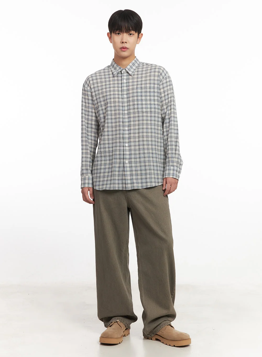 Men's Cotton Washed Wide-Leg Pants IM527 - Image 9