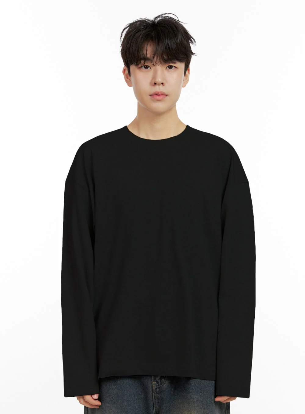 Men's Cozy Cotton Long Sleeve Oversize Tee IN422 - Image 13