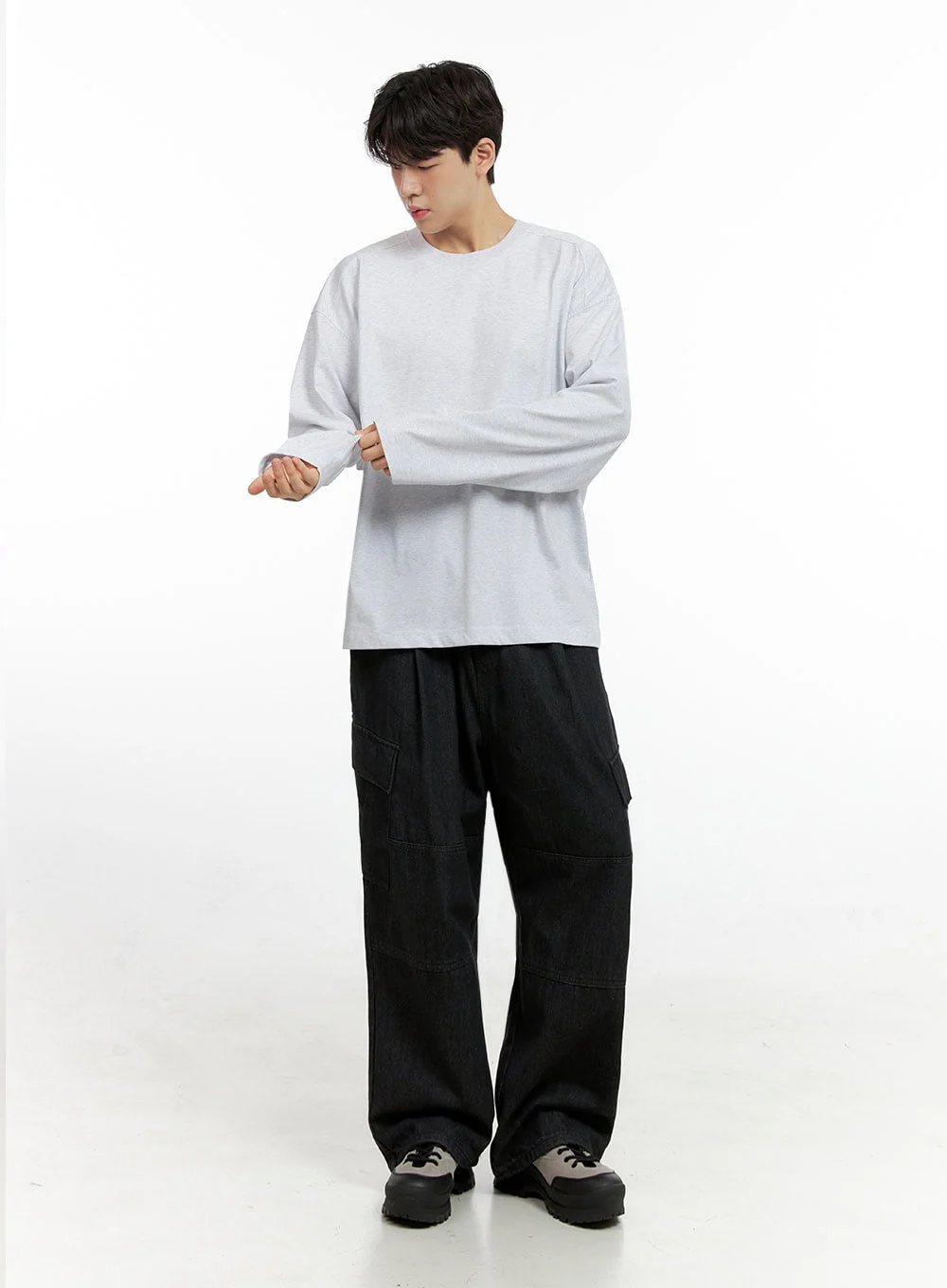 Men's Cozy Cotton Long Sleeve Oversize Tee IN422 - Image 2