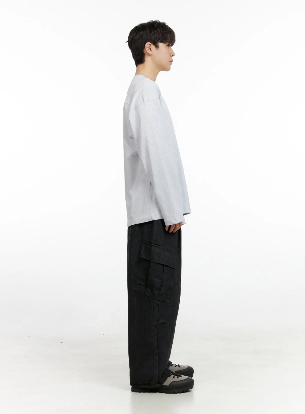 Men's Cozy Cotton Long Sleeve Oversize Tee IN422 - Image 6