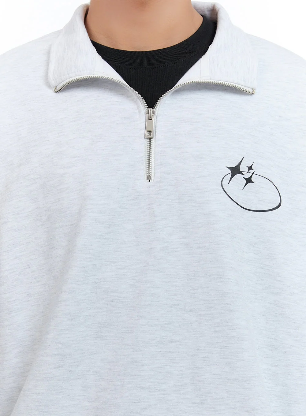 Men's Cozy Half Zip Sweatshirt (White) IS412 - Image 3