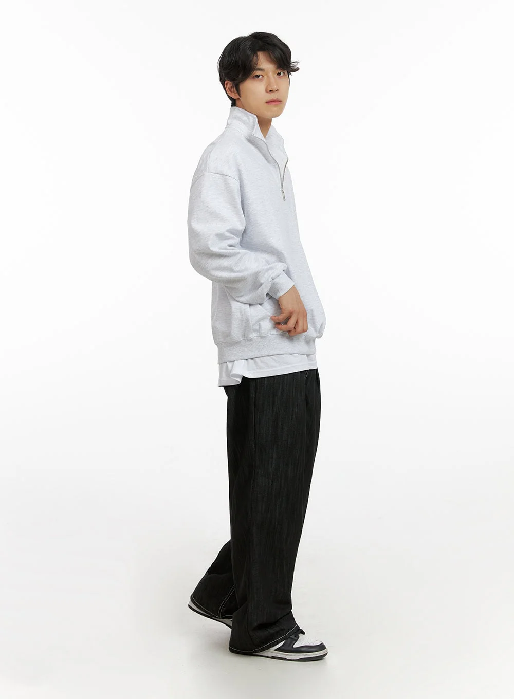 Men's Cozy Zip-Up Solid Sweatshirt (White) IG409 - Image 6