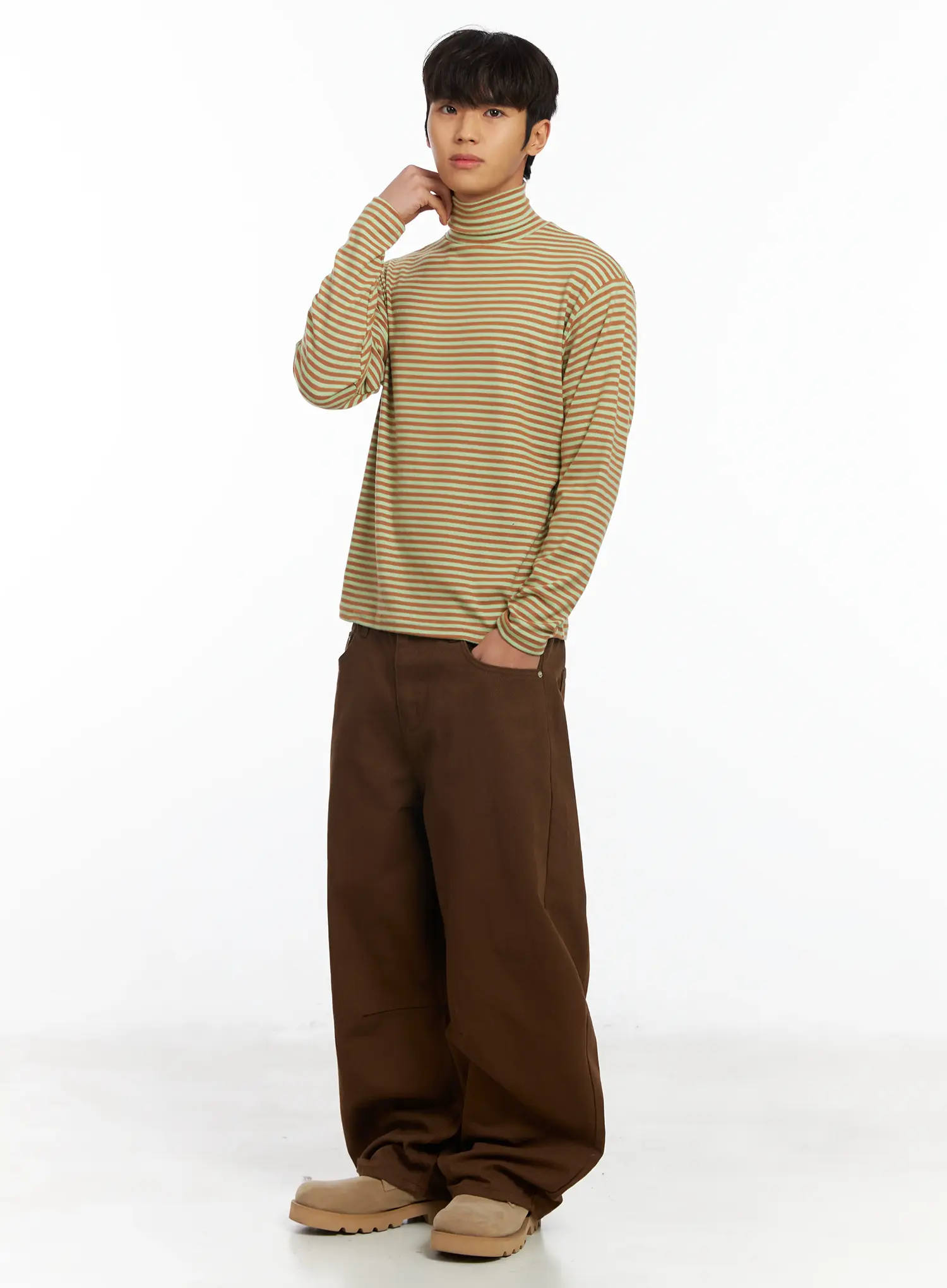 Men's Curved Fit Wide Leg Pants IF504 - Image 10