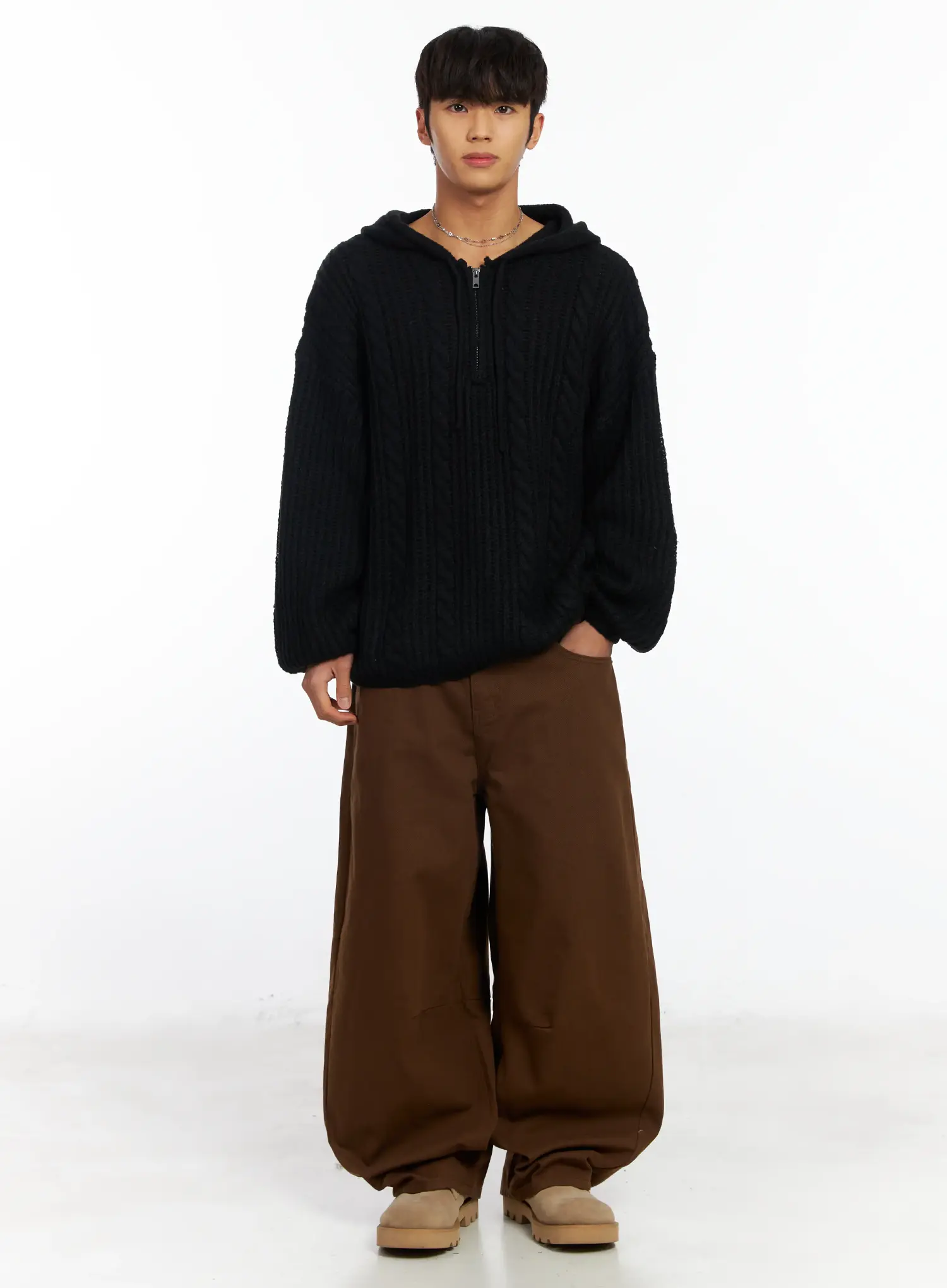 Men's Curved Fit Wide Leg Pants IF504 - Image 11