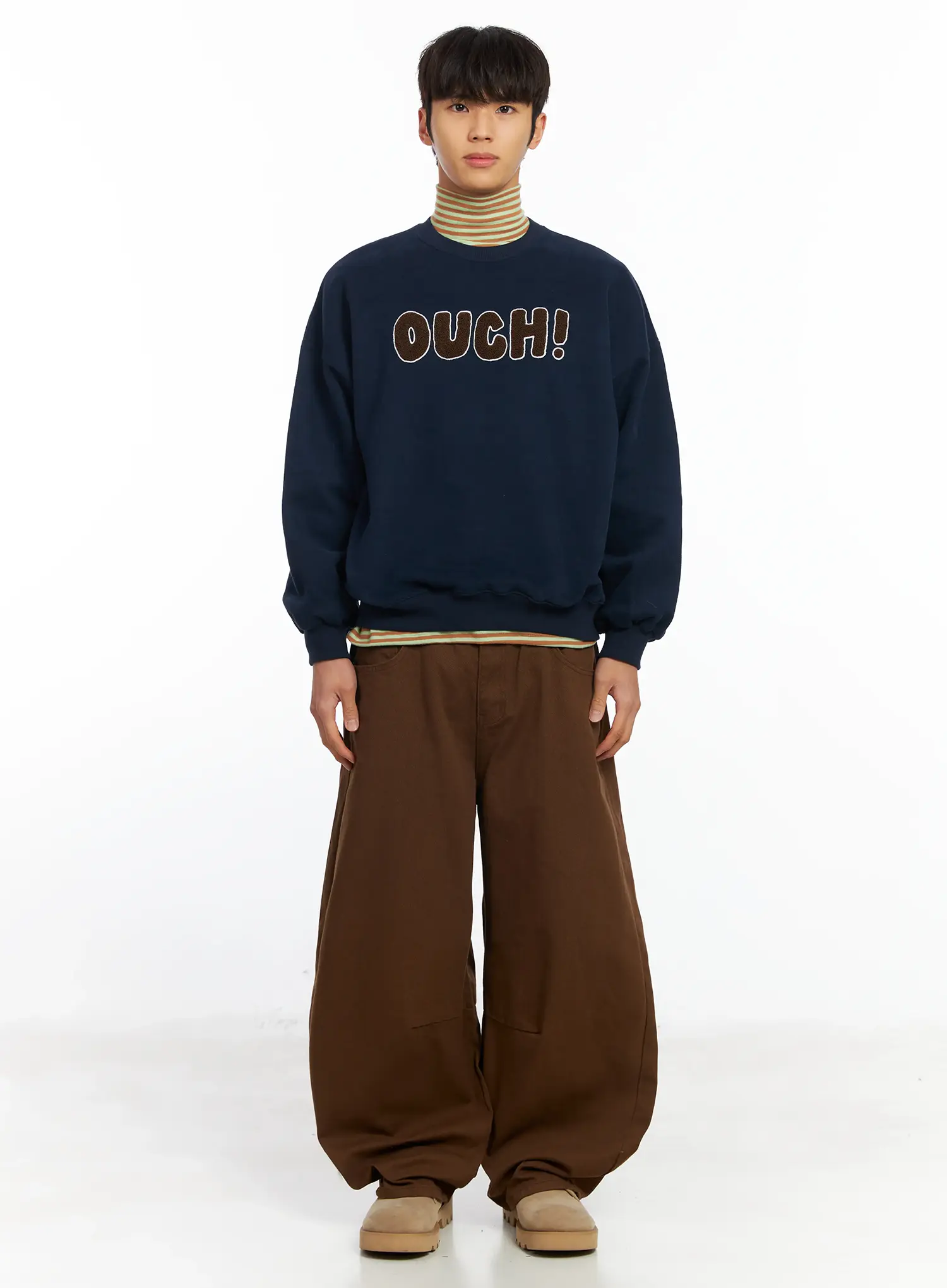 Men's Curved Fit Wide Leg Pants IF504 - Image 4
