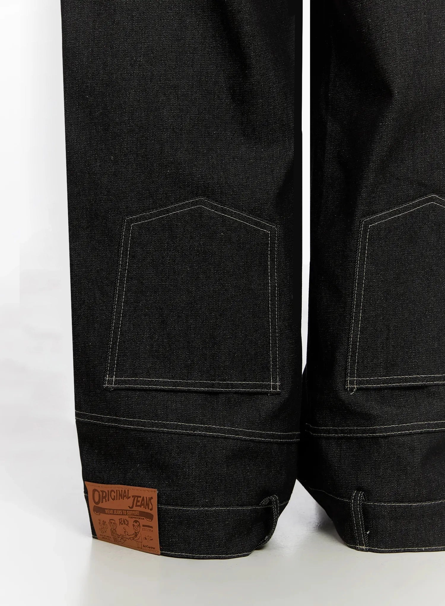 Men's Dark Denim Wide Pants IO517 - Image 2