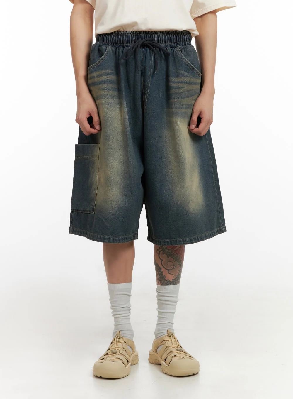 Men's Denim Washed Shorts (Blue) IL404 - Image 2