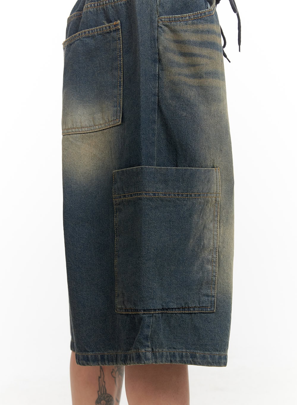 Men's Denim Washed Shorts (Blue) IL404 - Image 4