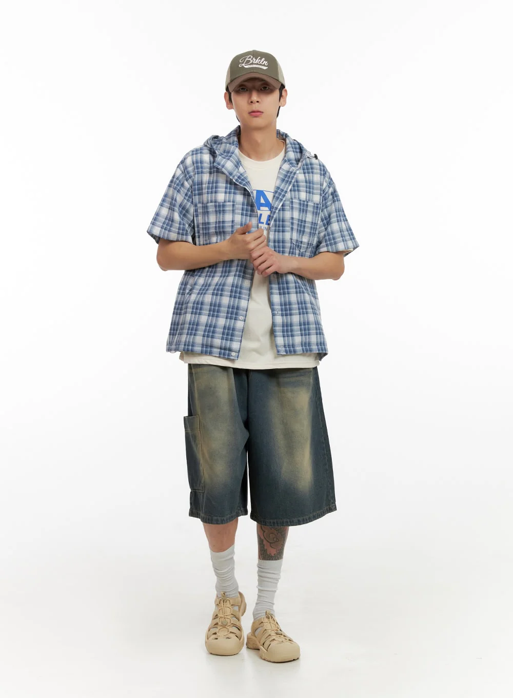 Men's Denim Washed Shorts (Blue) IL404 - Image 7
