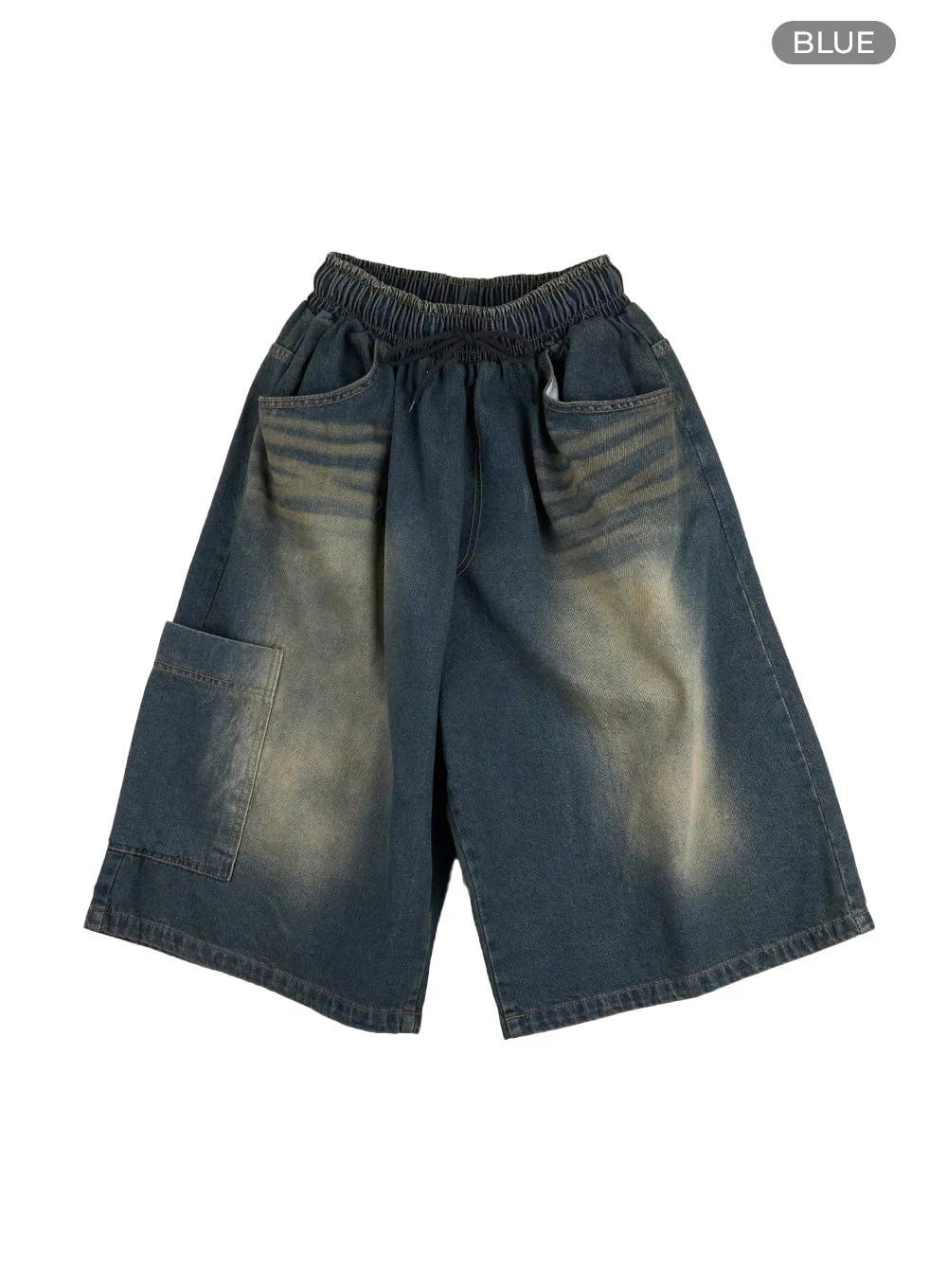 Men's Denim Washed Shorts (Blue) IL404 - Image 9