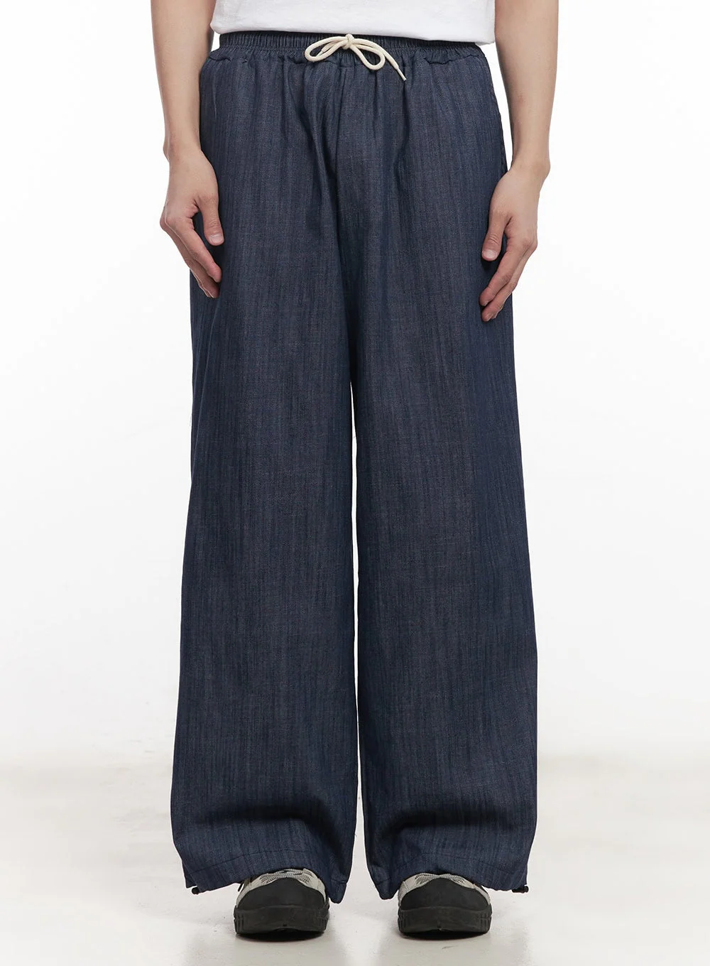 Men's Denim Wide-Leg Sweatpants (Blue) IM518 - Image 2