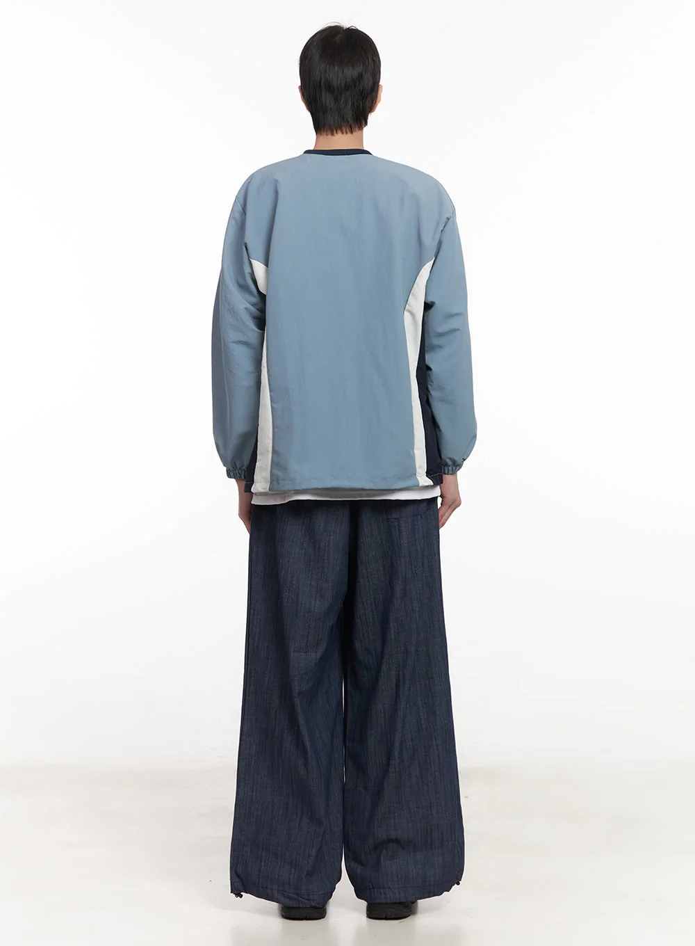 Men's Denim Wide-Leg Sweatpants (Blue) IM518 - Image 8