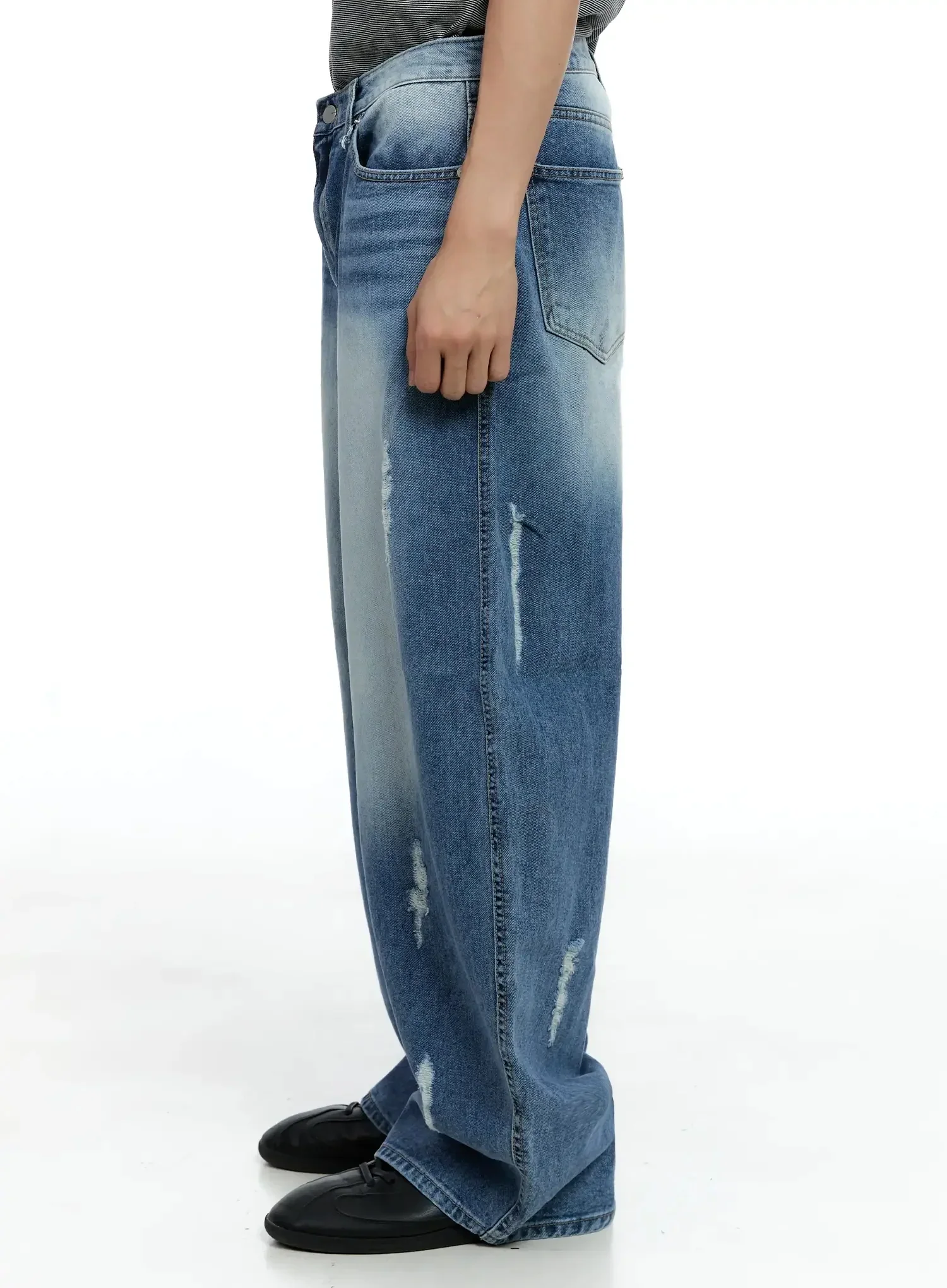 Men's Distressed Baggy Jeans IG520 - Image 9