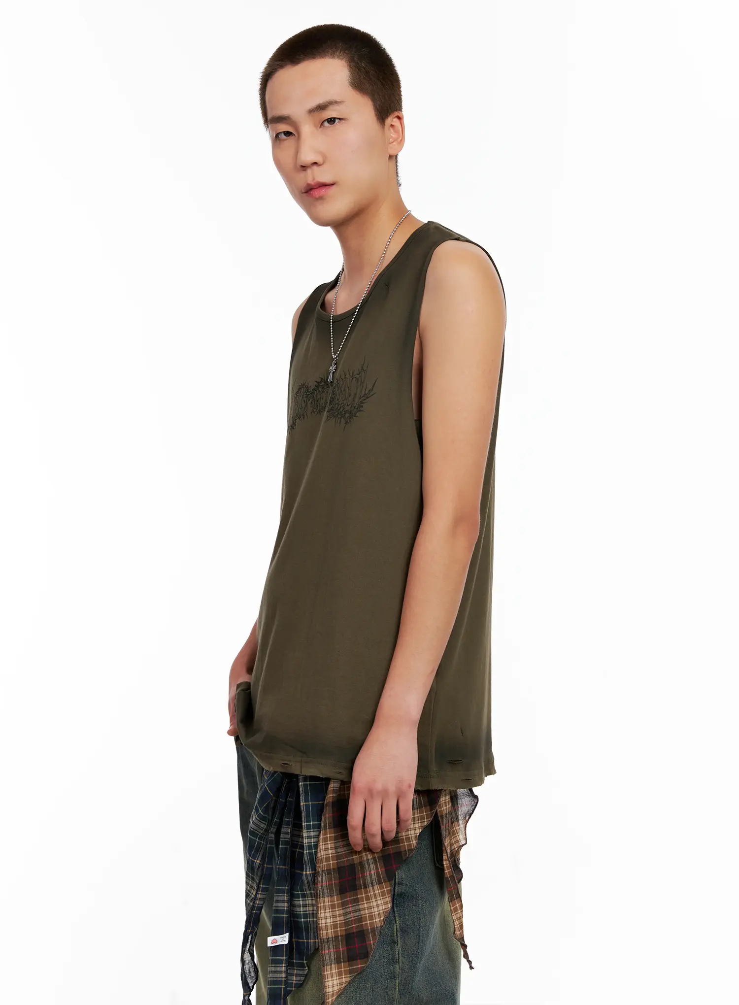 Men's Distressed Muscle Tee IG508 - Image 10