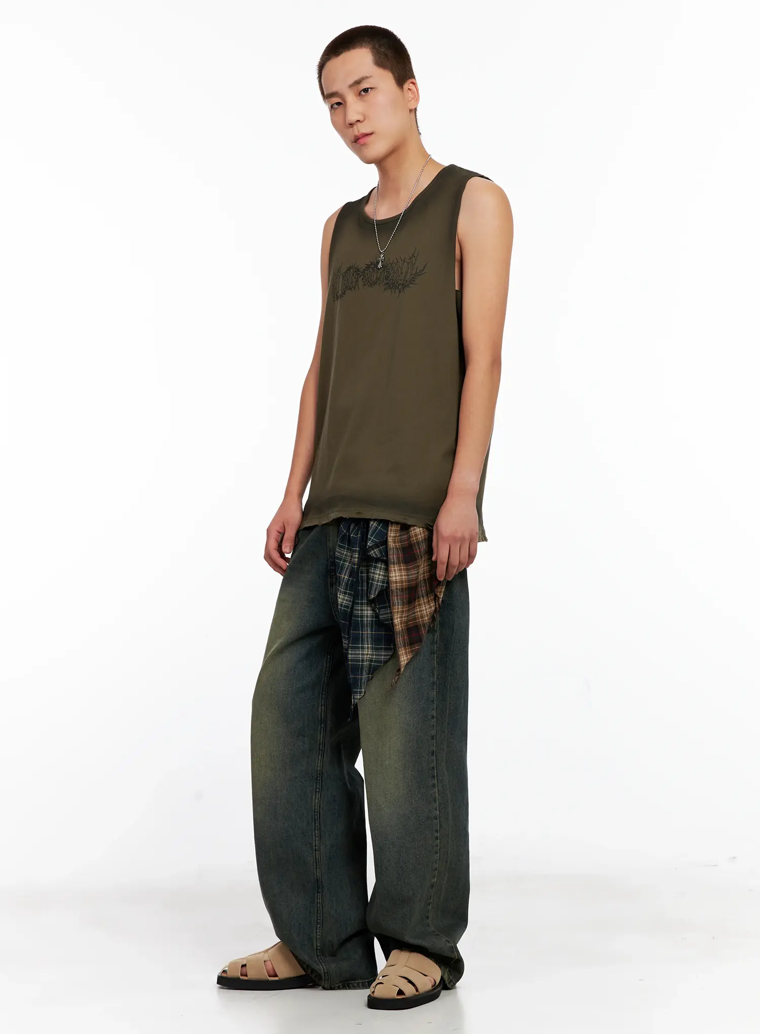 Men's Distressed Muscle Tee IG508 - Image 12