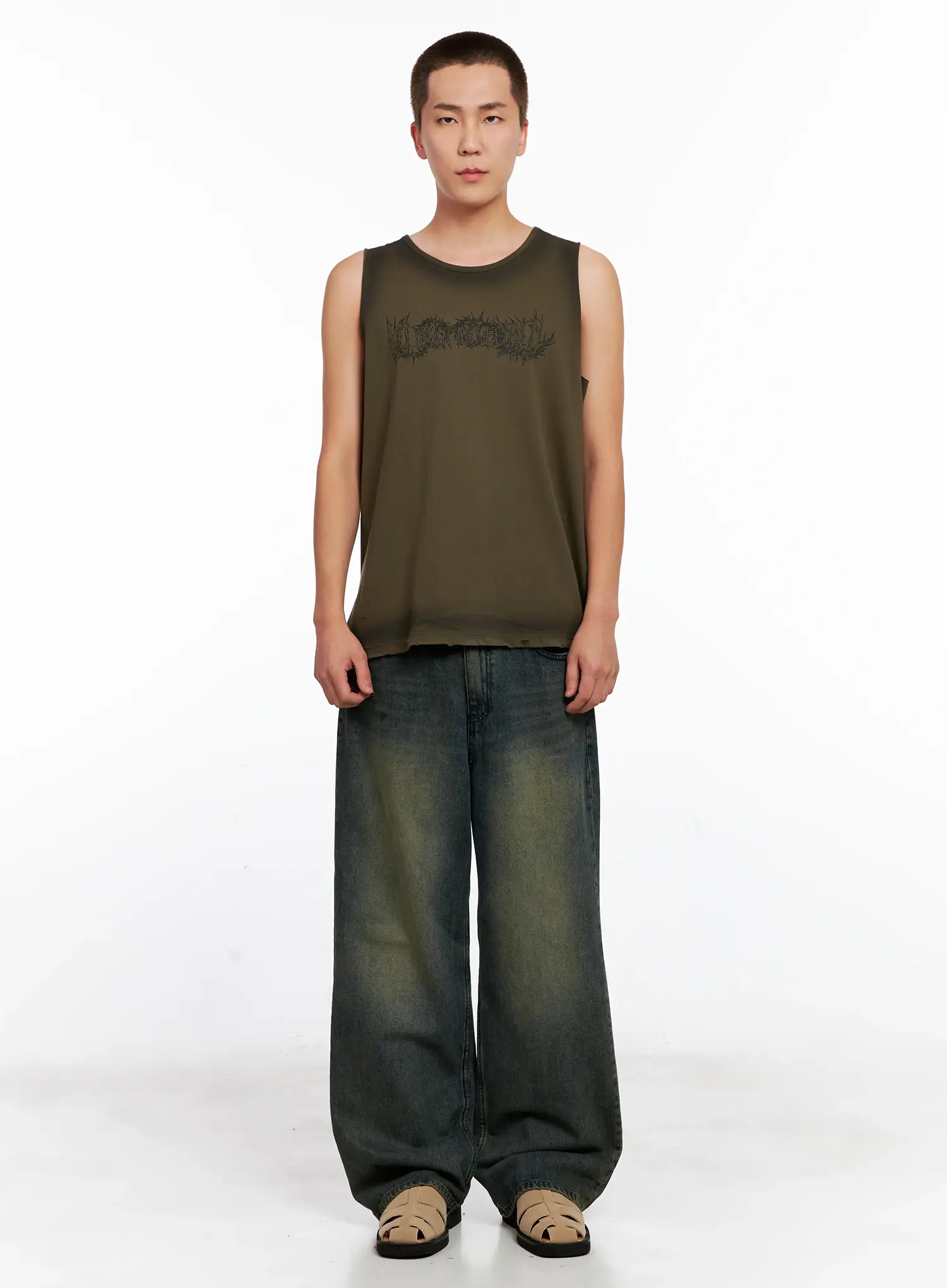 Men's Distressed Muscle Tee IG508 - Image 3