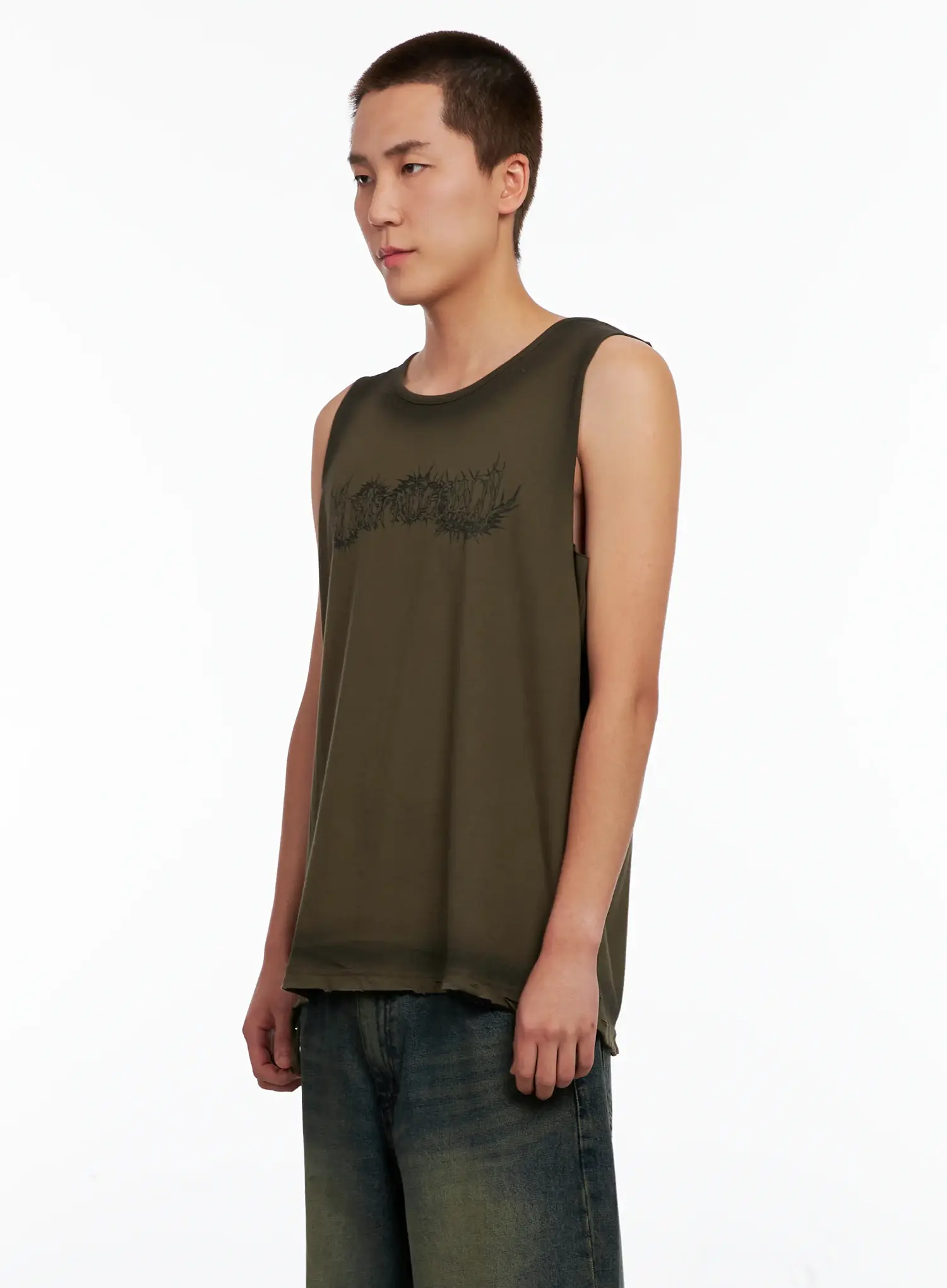 Men's Distressed Muscle Tee IG508 - Image 4