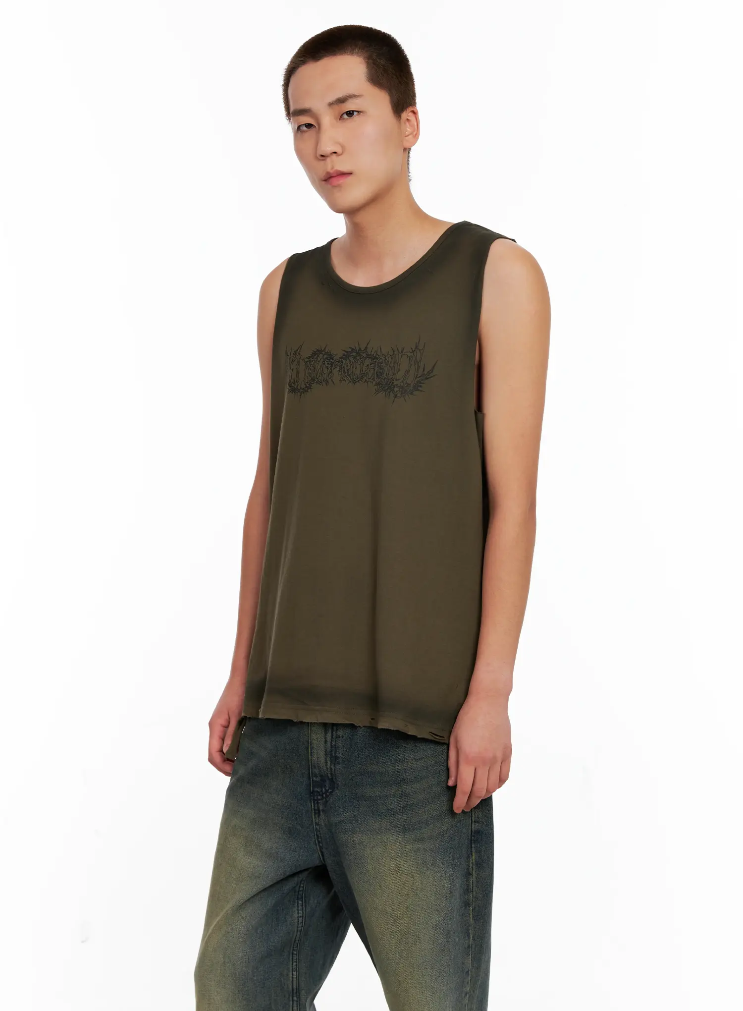 Men's Distressed Muscle Tee IG508 - Image 7