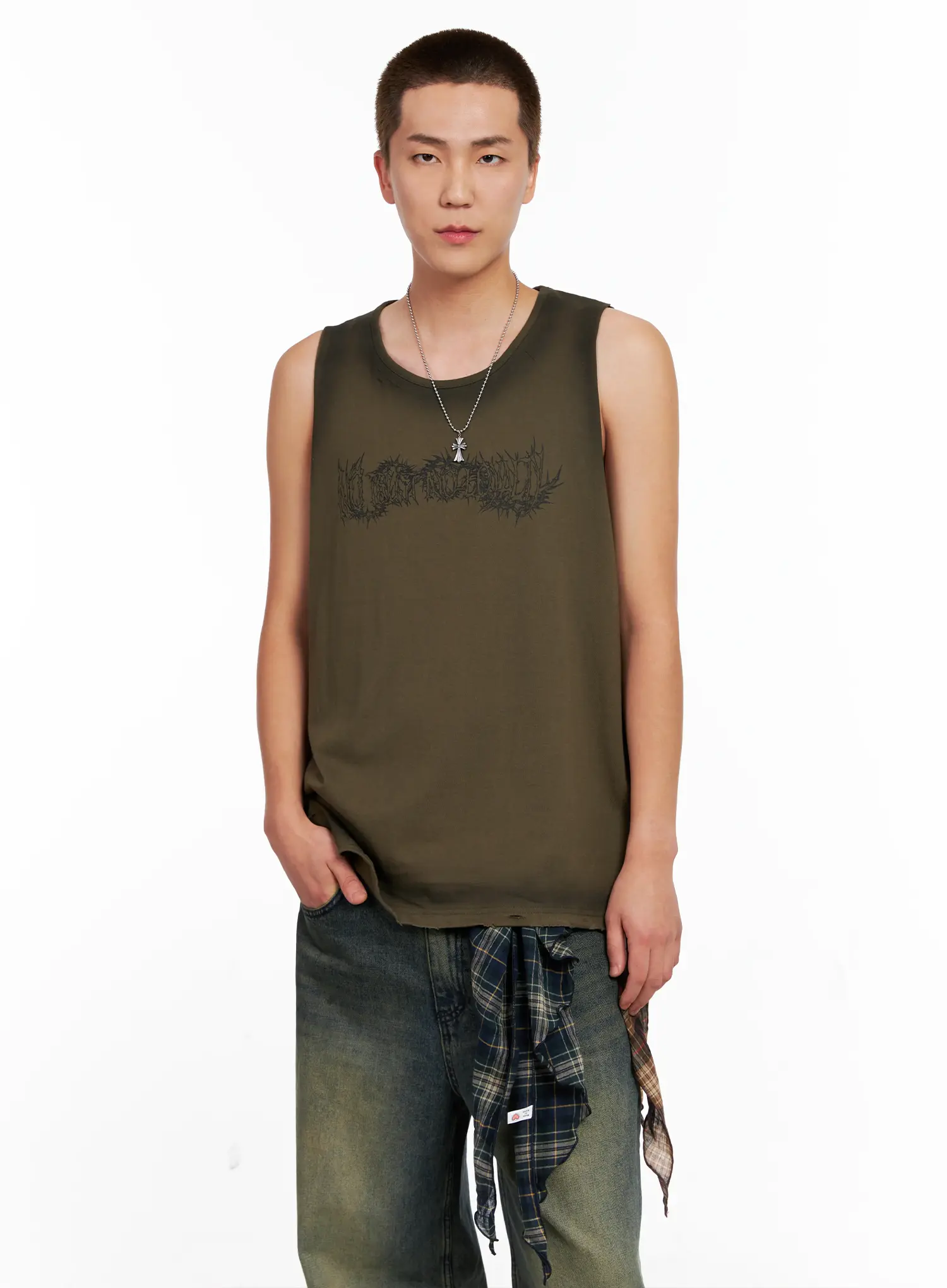 Men's Distressed Muscle Tee IG508 - Image 9