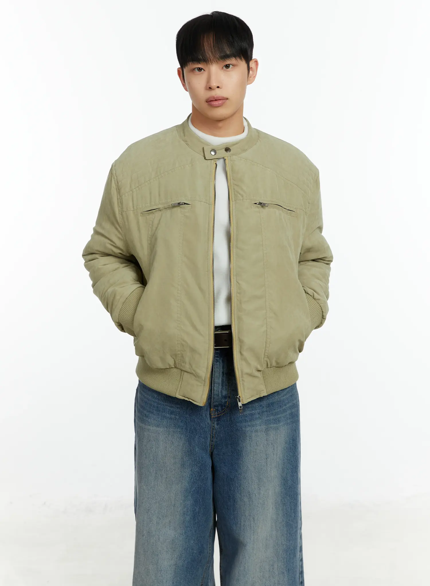 Men's Double Zip Rider Bomber Jacket IF511 - Image 6