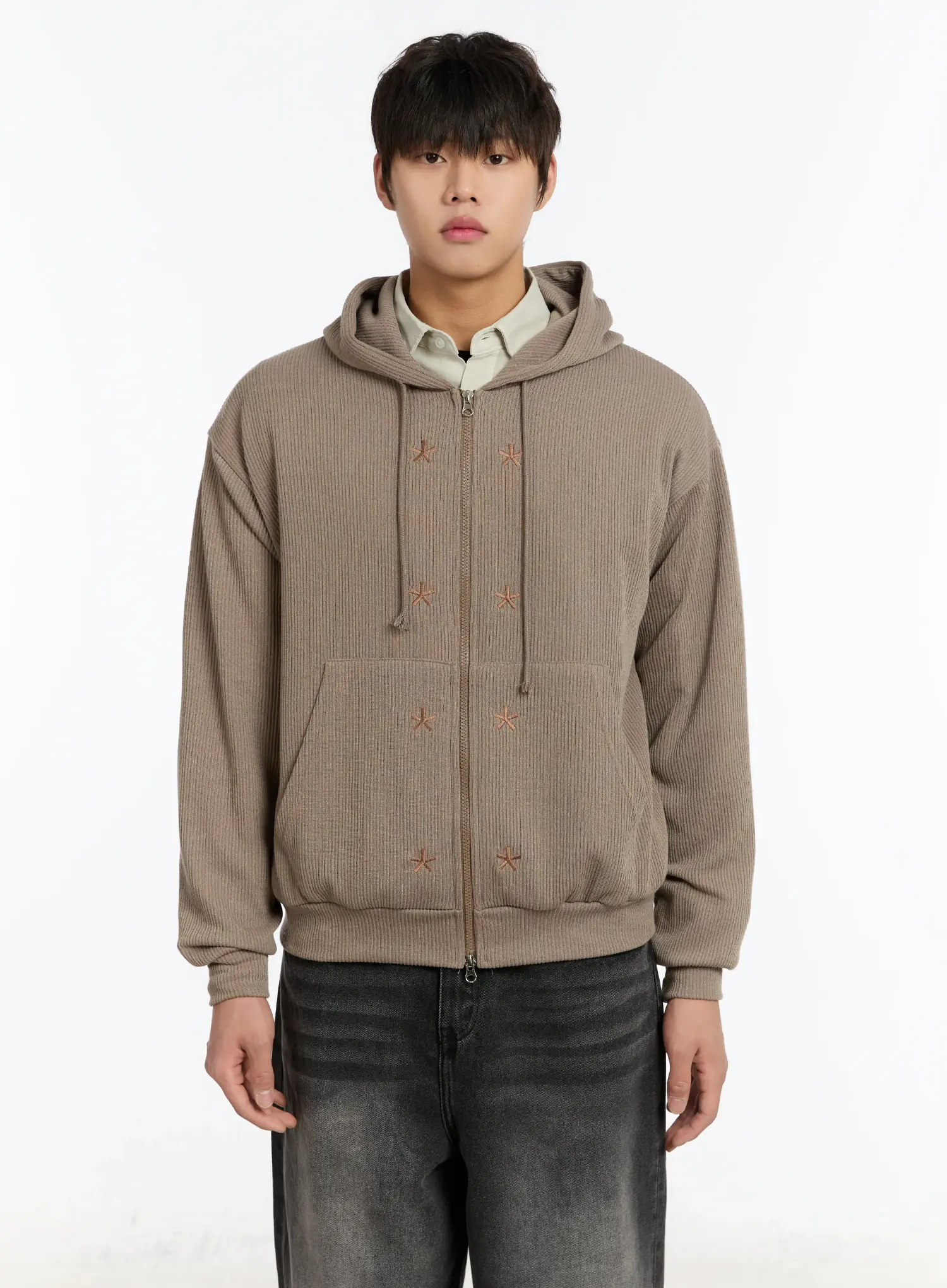 Men's Embroidered Two-Way Zip-Up Hoodie IM502 - Image 11