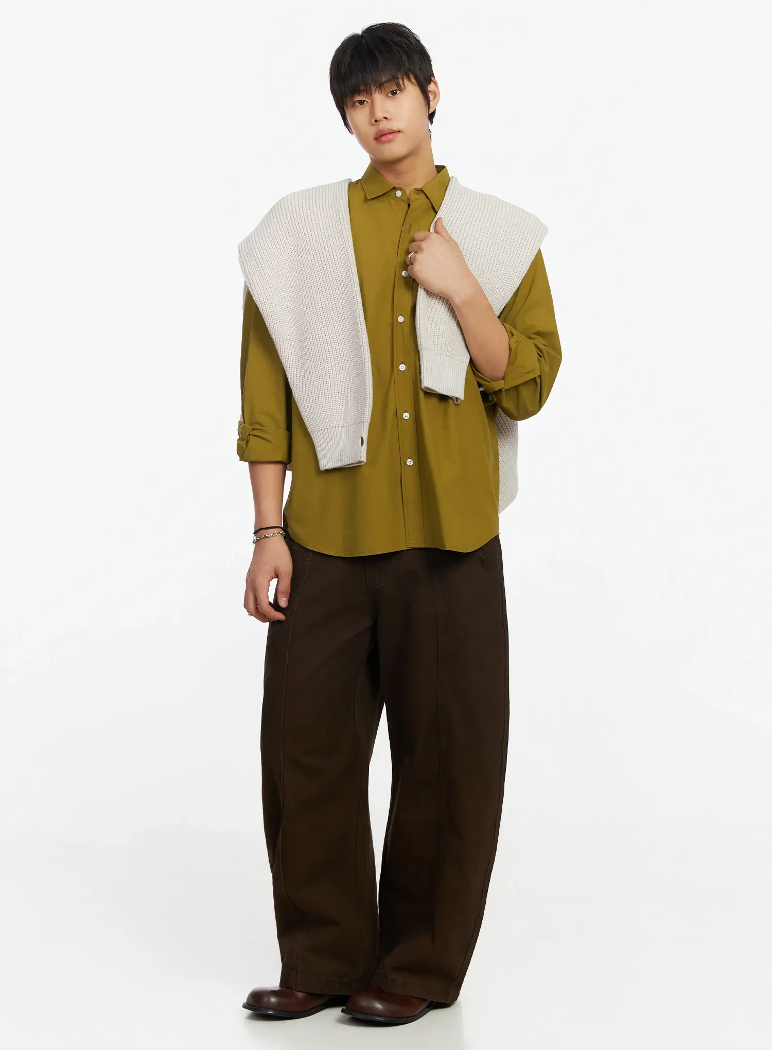 Men's Embroidered Wide Leg Pants IF503