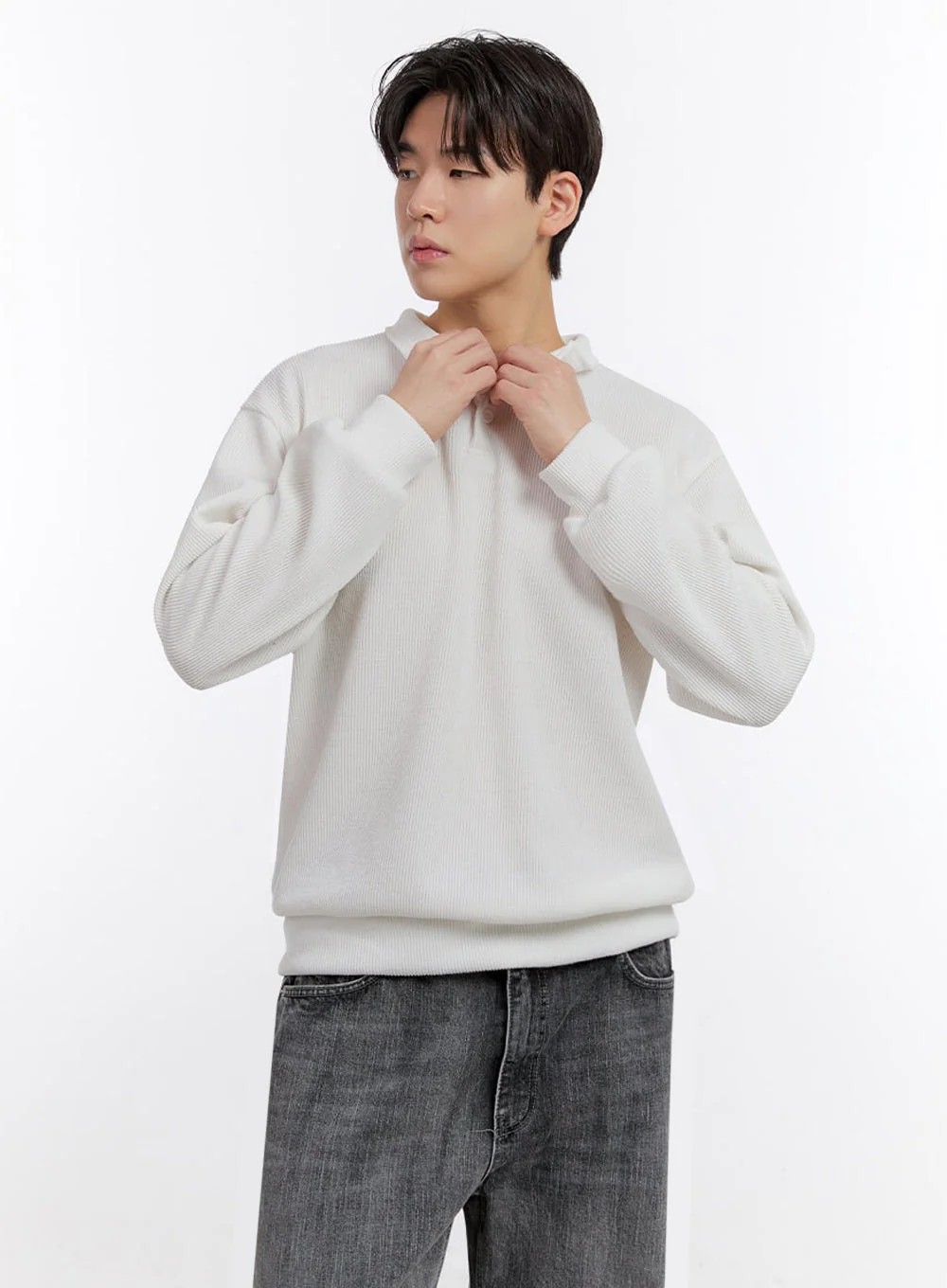 Men's Essential Collared Sweatshirt IM525 - Image 5