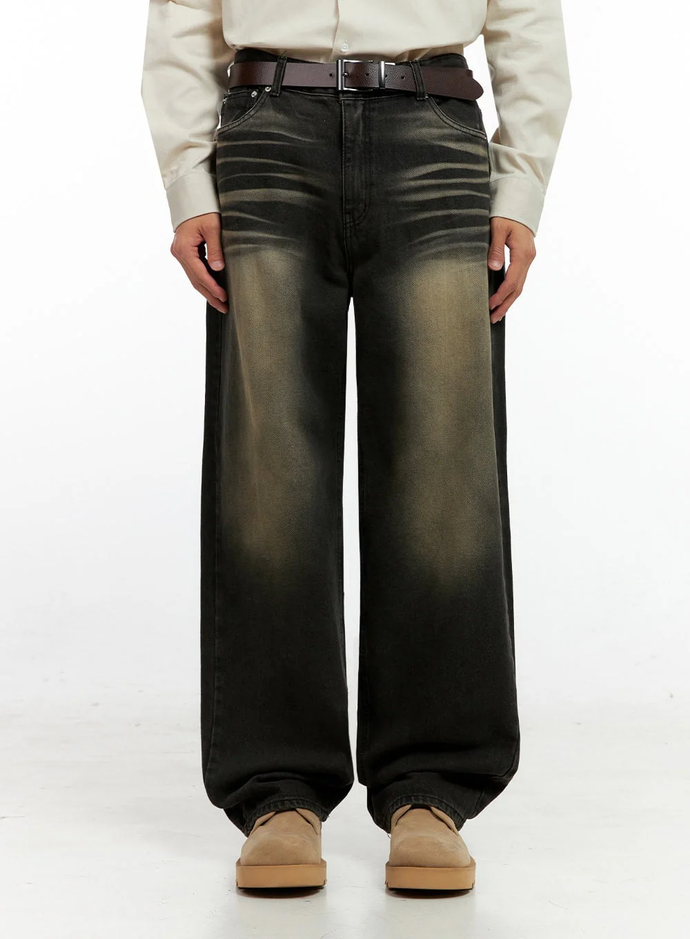Men's Faded Denim Jeans IN411 - Image 2