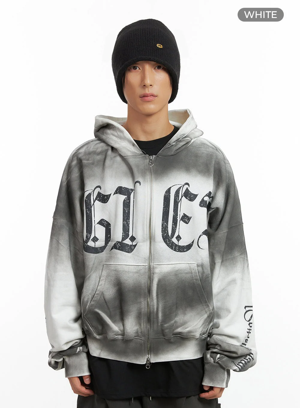 Men's Faded Zip Up Hoodie IO417 - Image 8