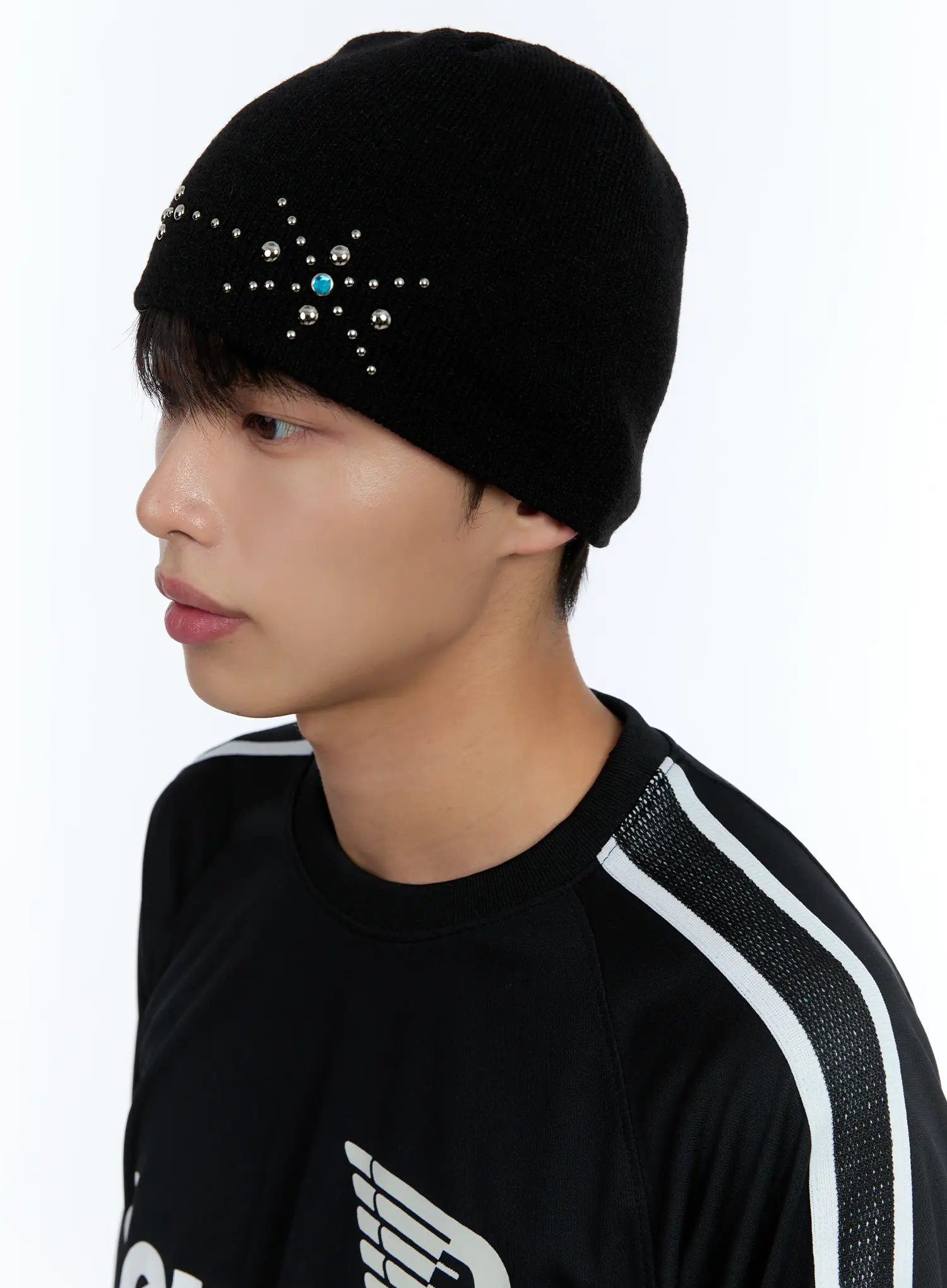 Men's Floral Stud Beanie IL515 - Image 7