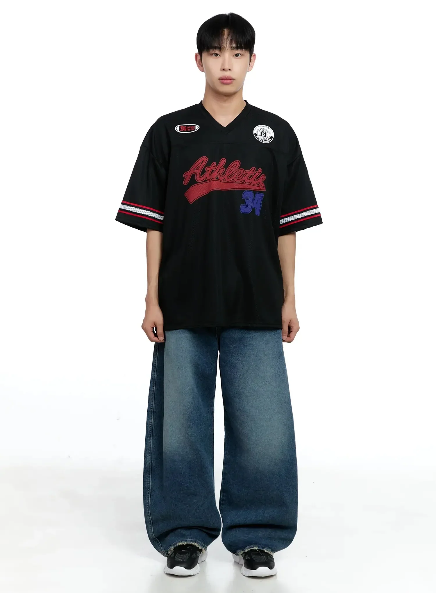 Men's Frayed Hem Baggy Jeans IG520 - Image 10