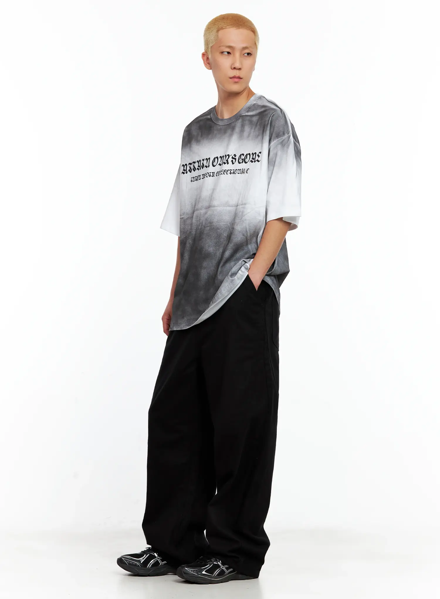 Men's Gradient Graphic Oversized Tee IL511 - Image 10