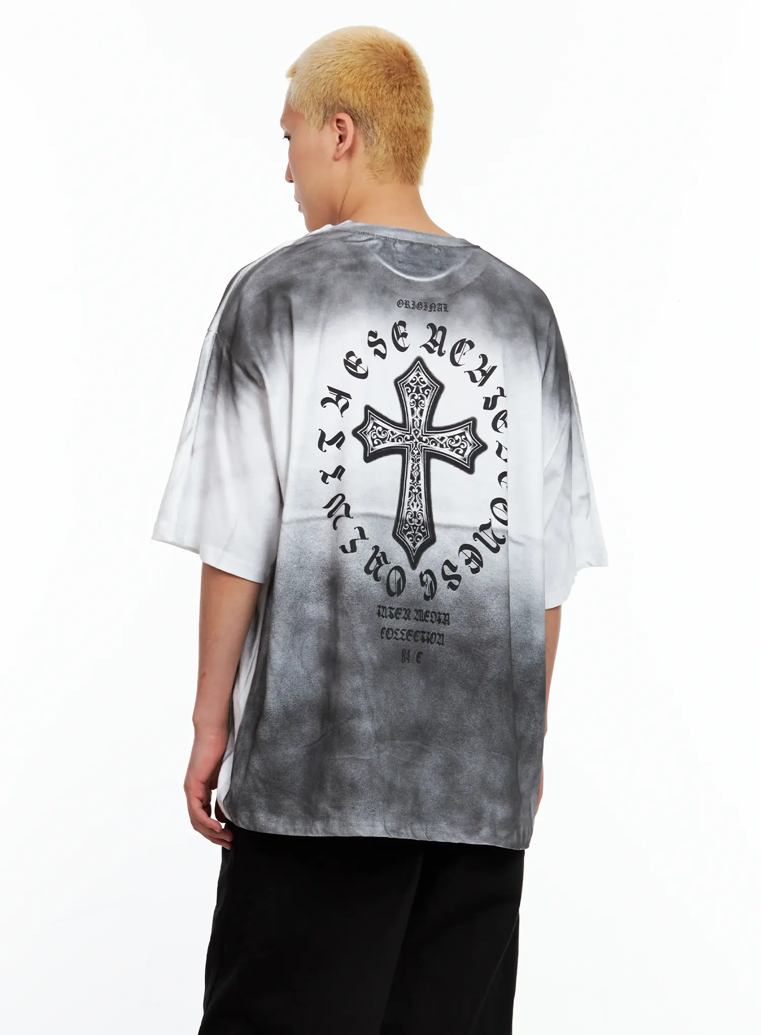 Men's Gradient Graphic Oversized Tee IL511 - Image 6