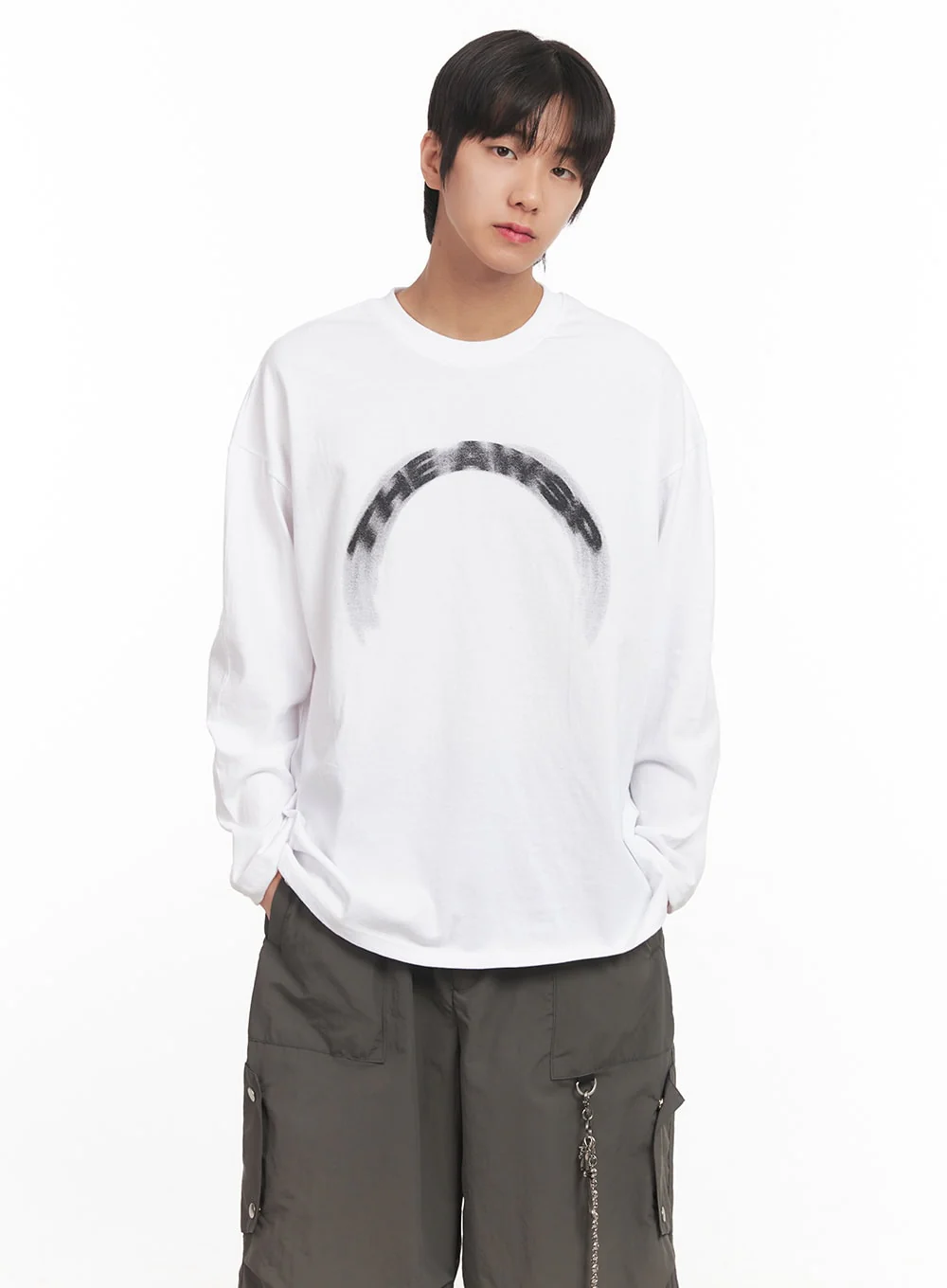 Men's Graphic Cotton Long Sleeve Shirt IA510