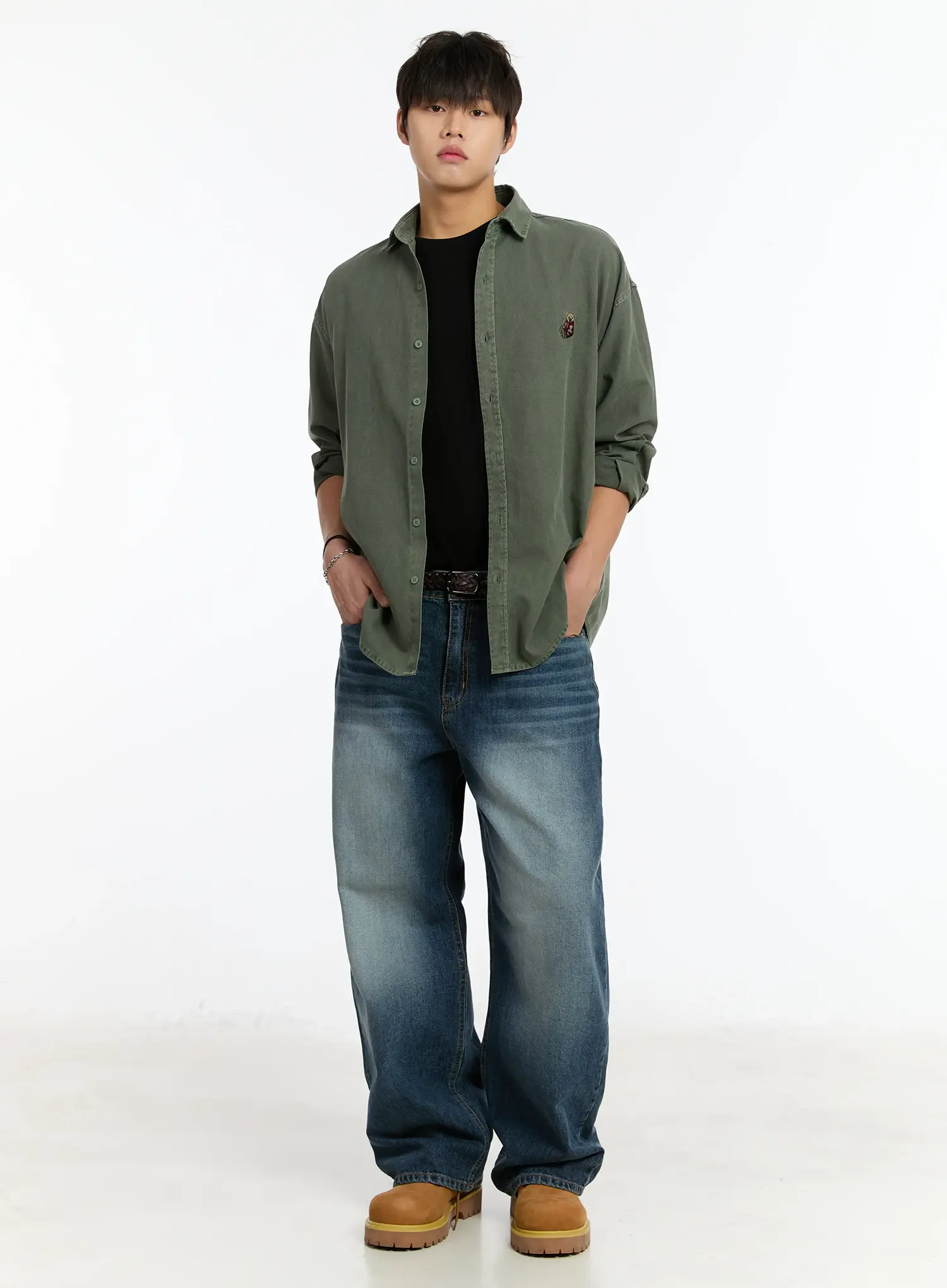 Men's Graphic Embroidered Casual Shirt IM502