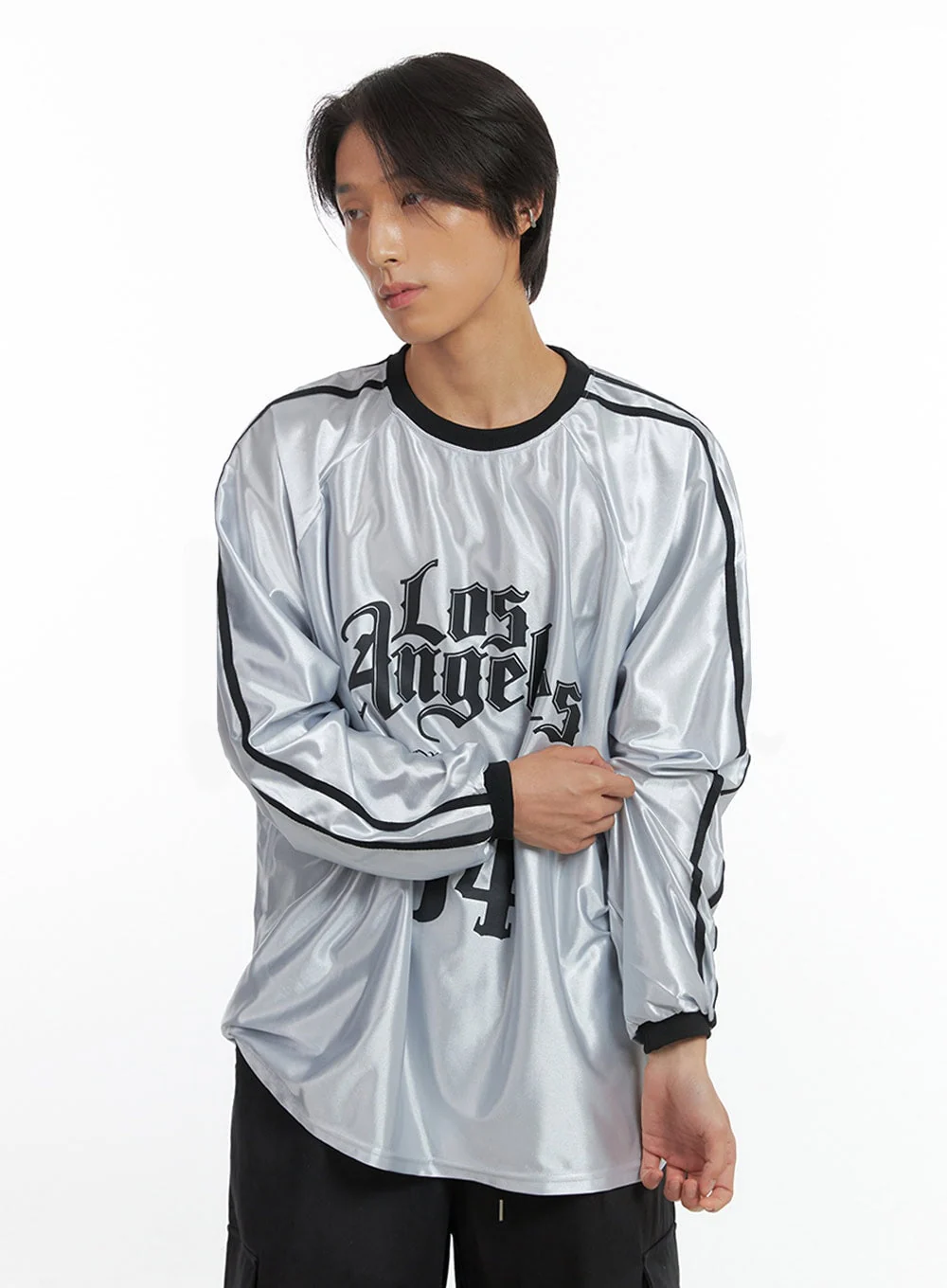 Men's Graphic Jersey Long Sleeve T-Shirt IO402 - Image 4