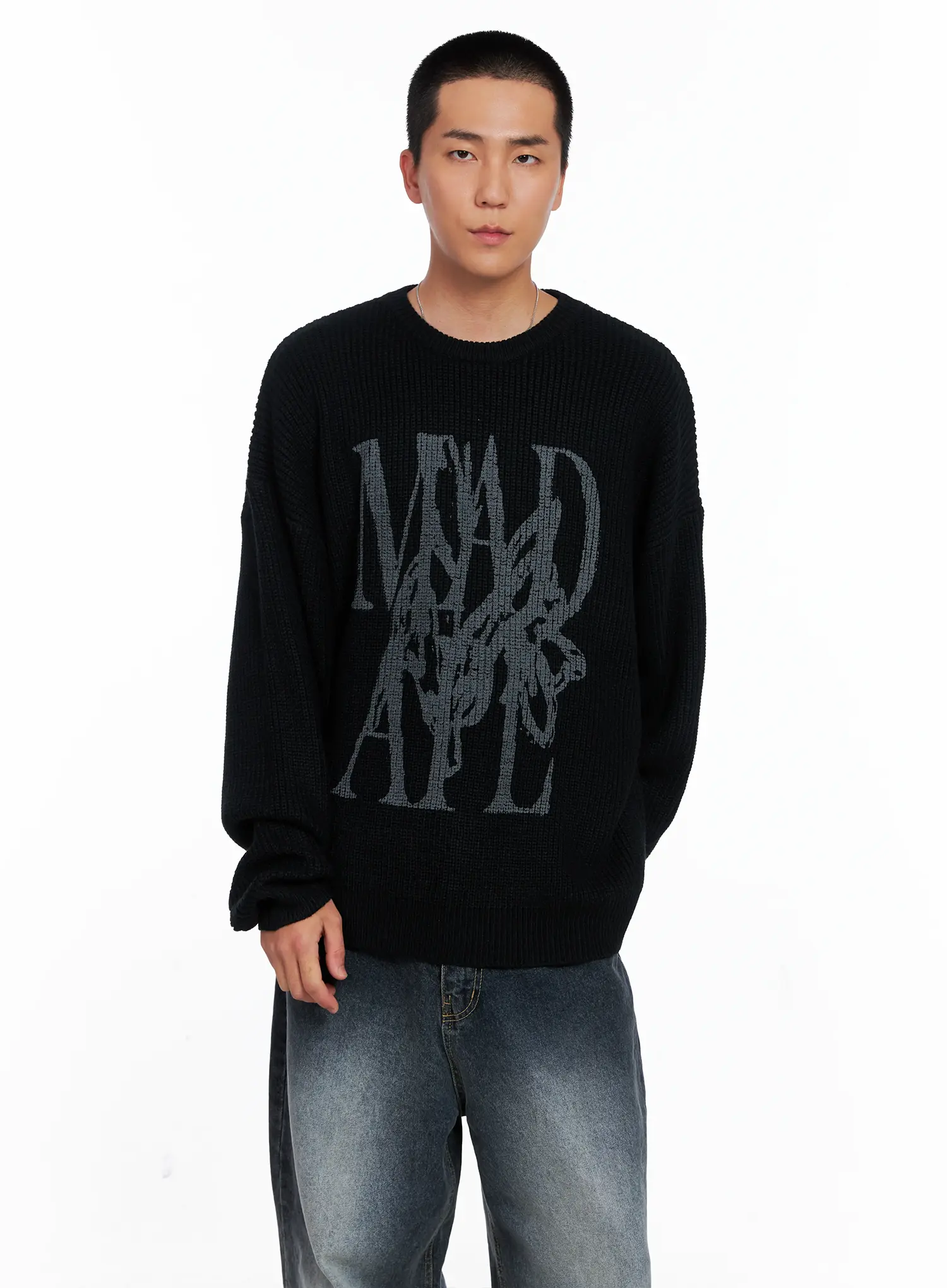 Men's Graphic Knit Sweater IS509 - Image 2