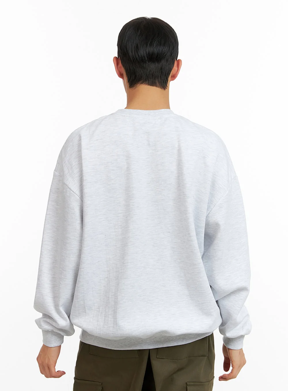 Men's Graphic Lettering Crewneck Sweatshirt (White) IU412 - Image 5