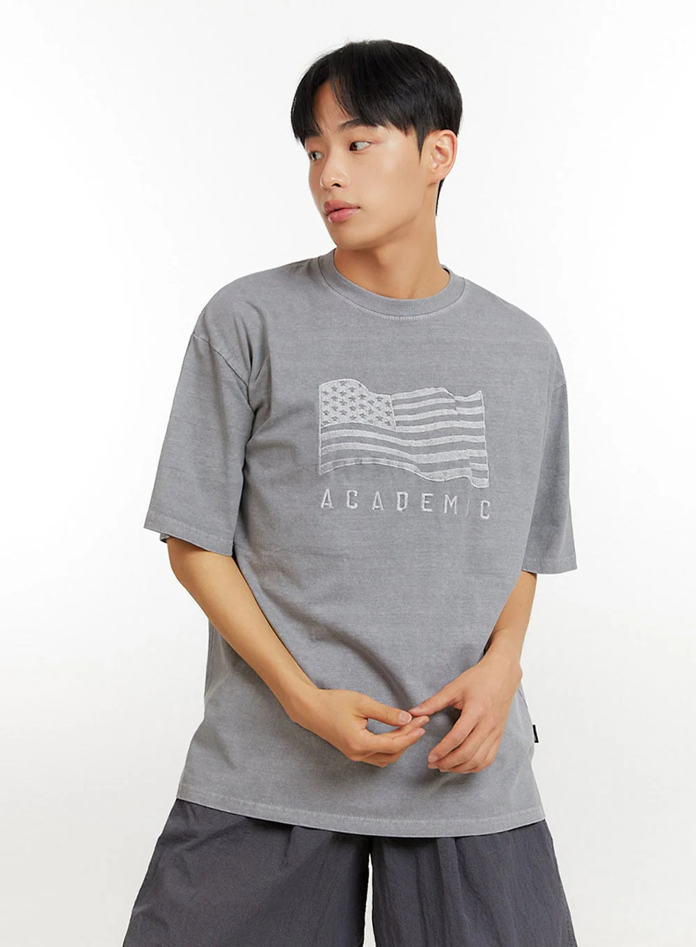 Men's Graphic Lettering T-Shirt IU427 - Image 4