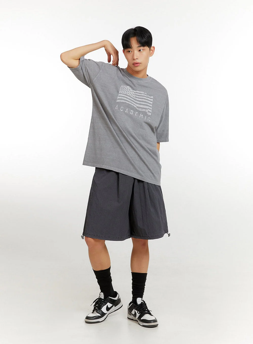 Men's Graphic Lettering T-Shirt IU427 - Image 6