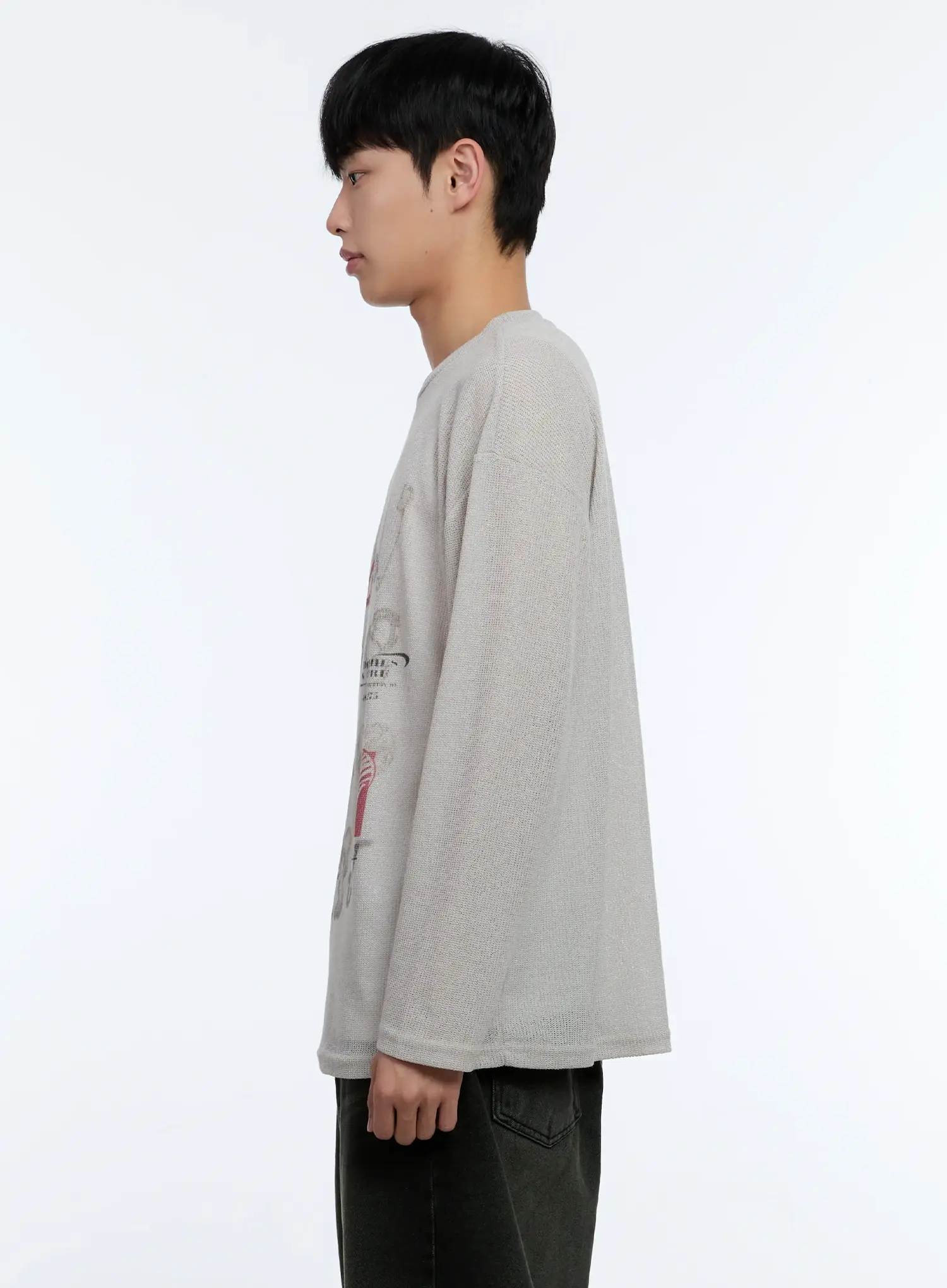 Men's Graphic Linen Long-Sleeve Tee IL515 - Image 5