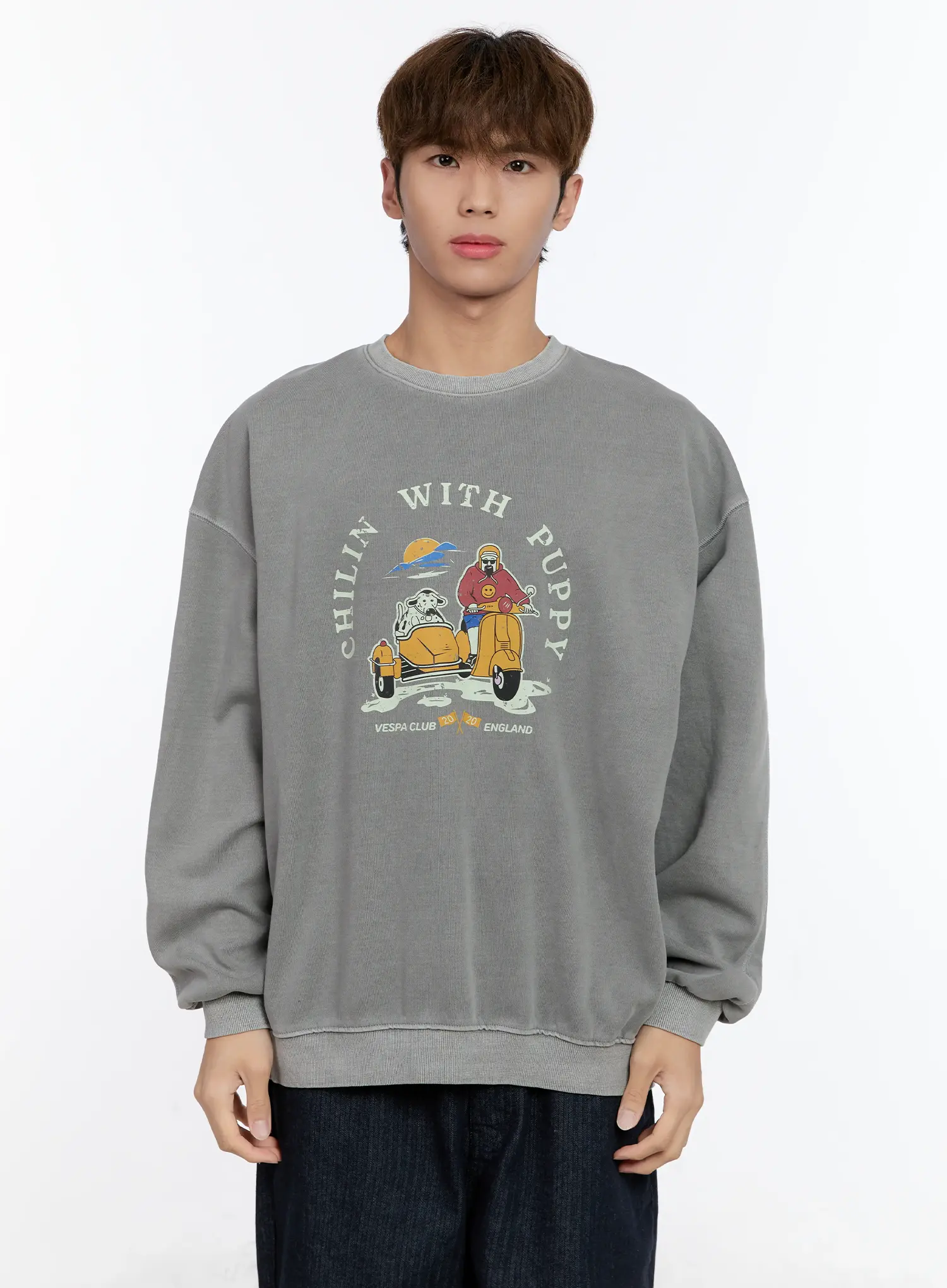 Men's Graphic Pigment Sweatshirt IN512 - Image 11