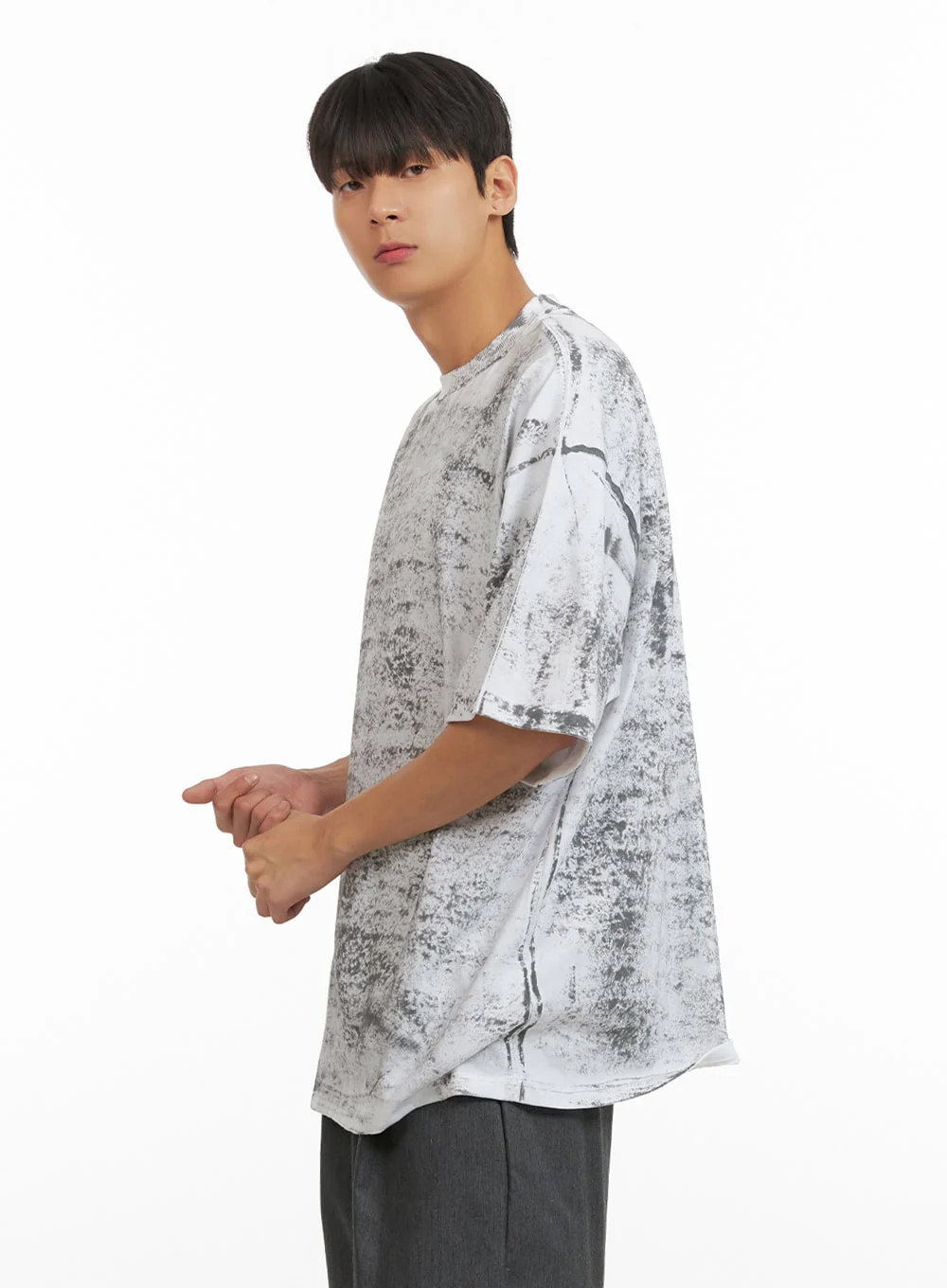 Men's Graphic Round Neck Oversized Top IU418 - Image 4