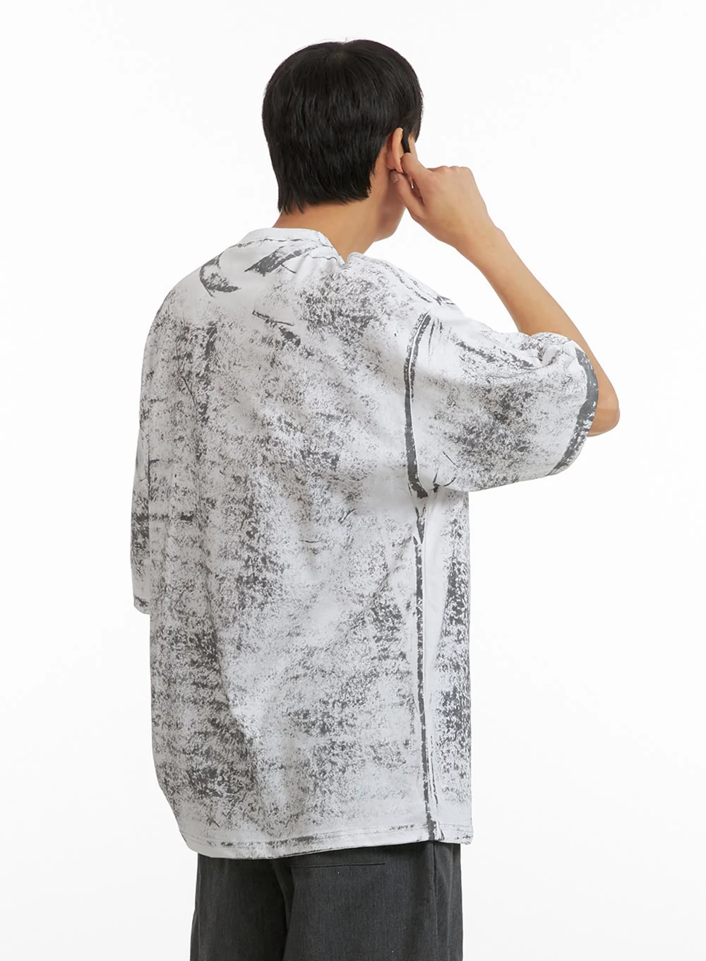 Men's Graphic Round Neck Oversized Top IU418 - Image 5