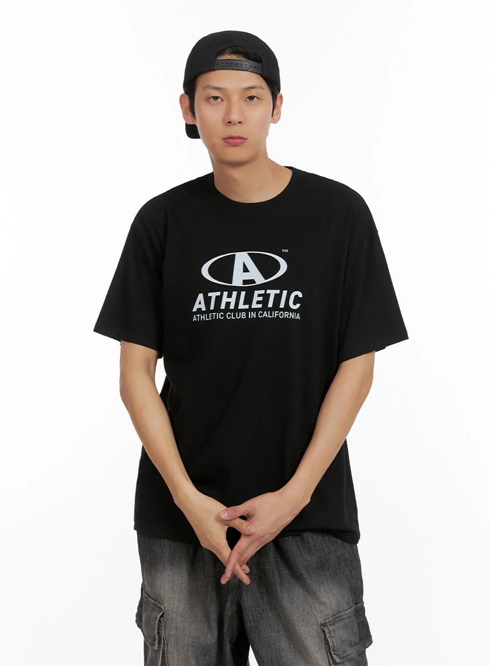 Men's Graphic Round Neck T-Shirt (Black) IL404