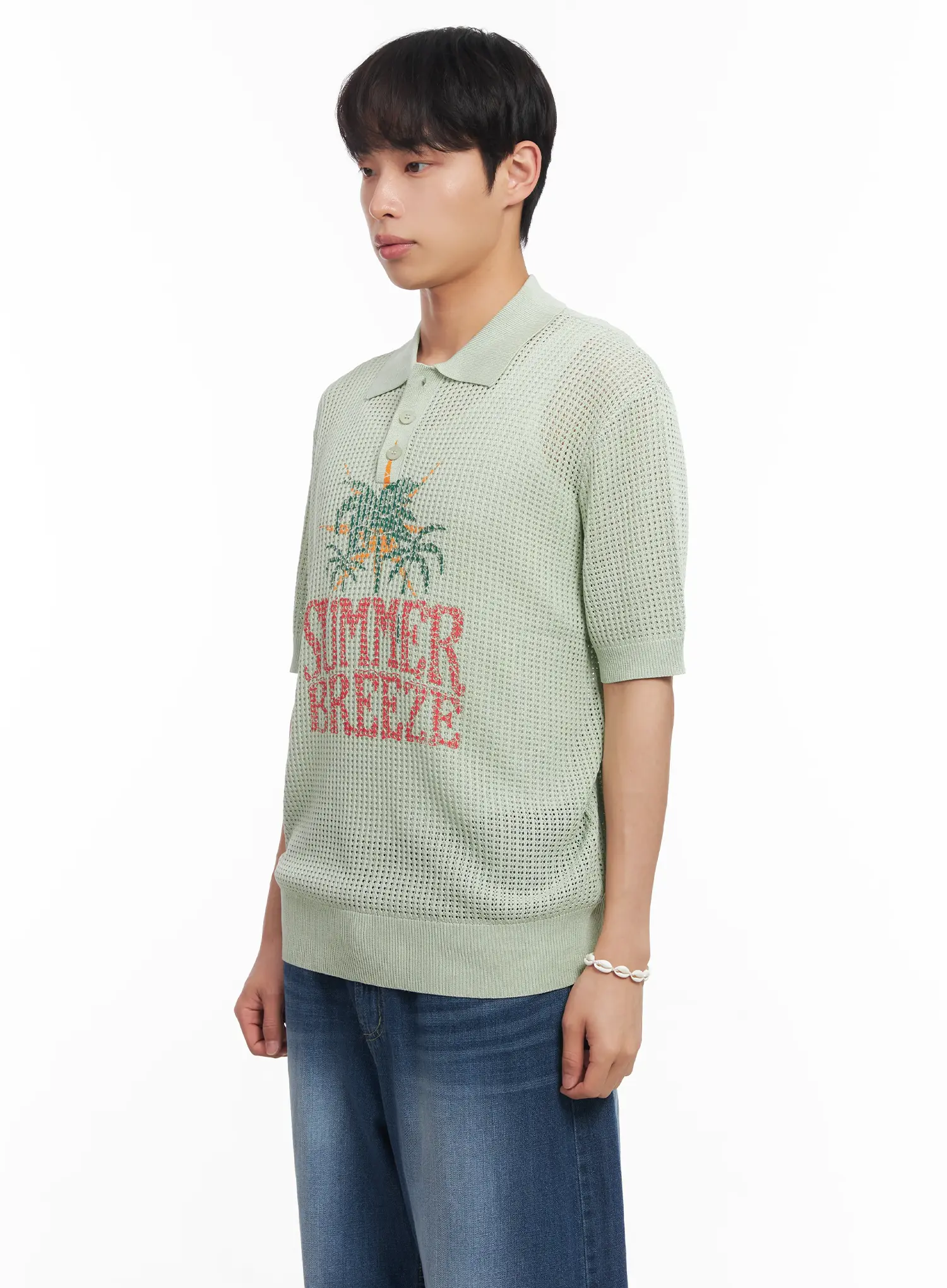 Men's Graphic Short-Sleeve Sweater IU519 - Image 5