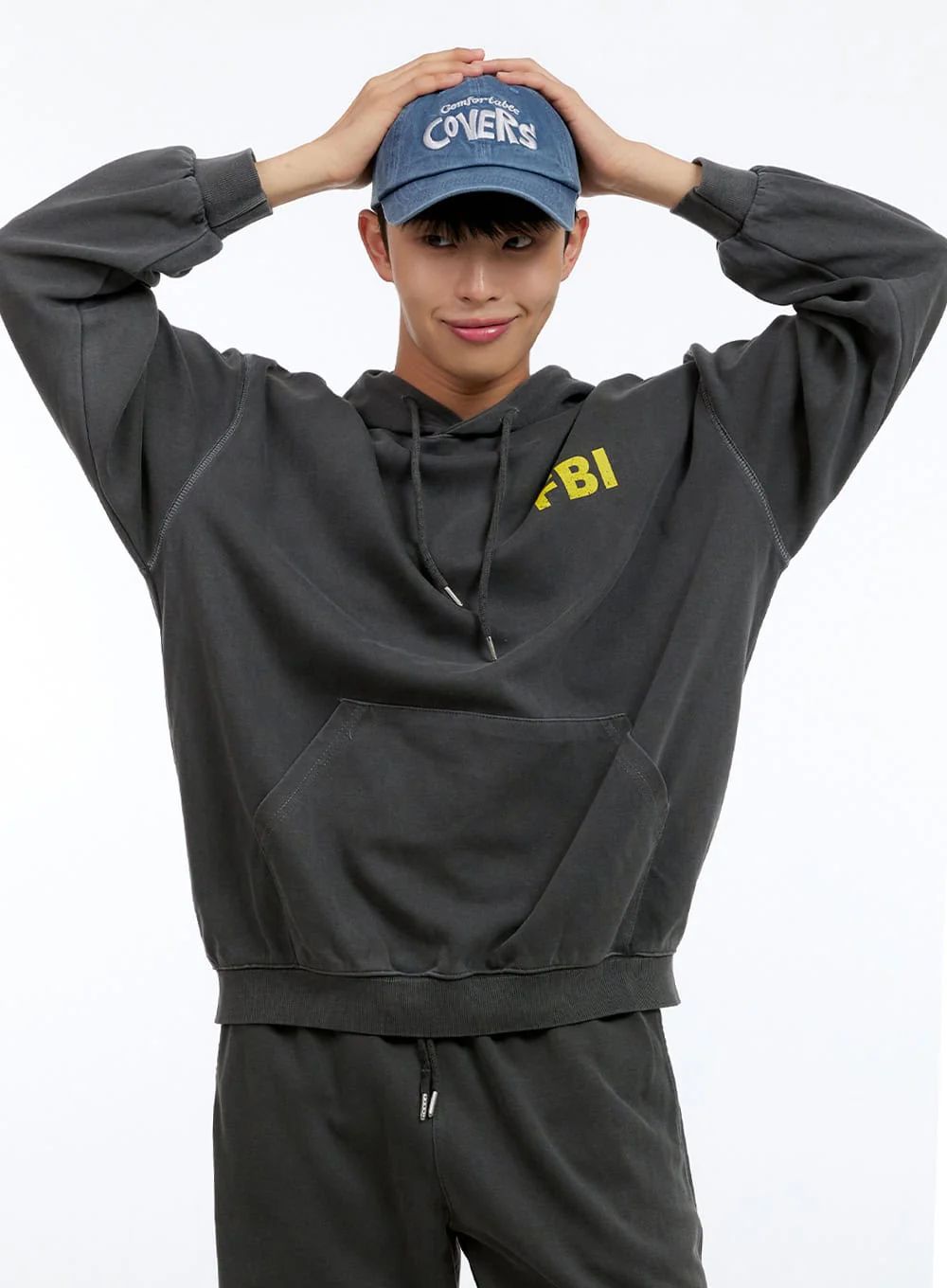 Men's Graphic Simple Lettering Hoodie (Black) IG422 - Image 4
