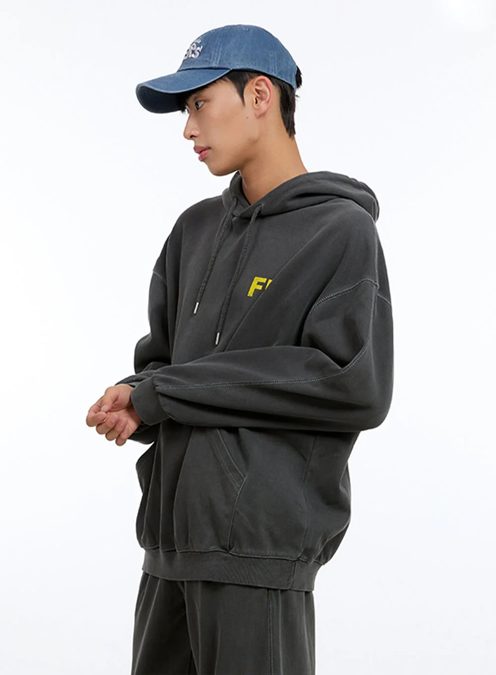 Men's Graphic Simple Lettering Hoodie (Black) IG422 - Image 5
